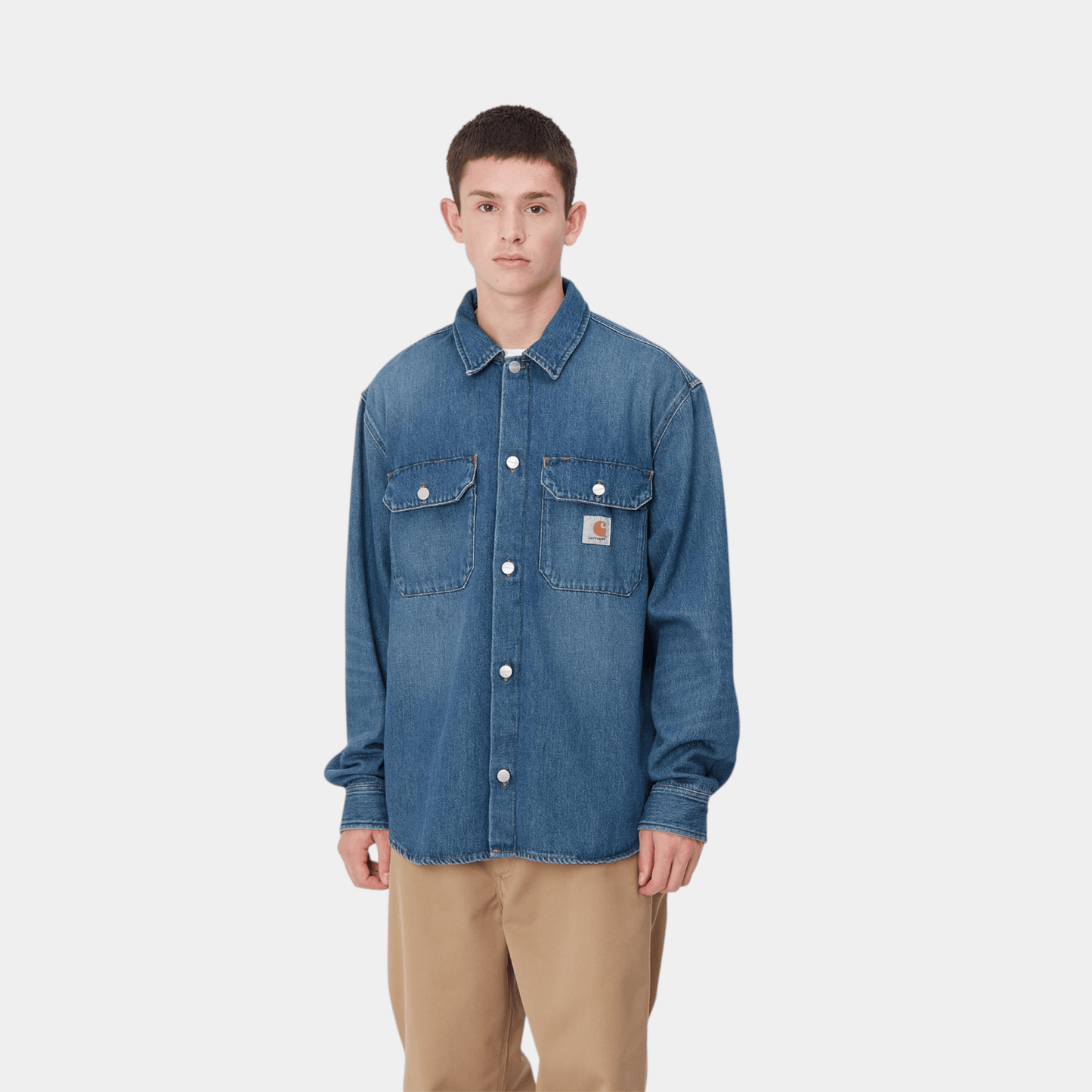 CARHARTT WIP Carhartt Wip Overshirt Harvey in denim - Blue dark used - Hubert Humangoods