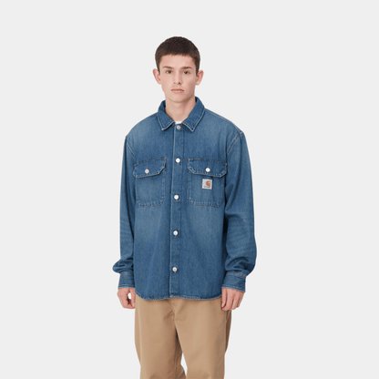 CARHARTT WIP Carhartt Wip Overshirt Harvey in denim - Blue dark used - Hubert Humangoods