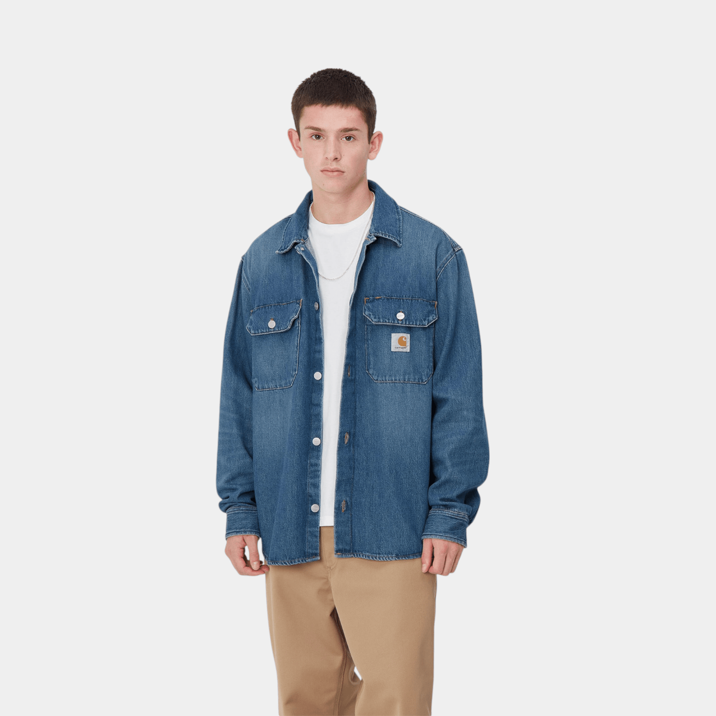 CARHARTT WIP Carhartt Wip Overshirt Harvey in denim - Blue dark used - Hubert Humangoods