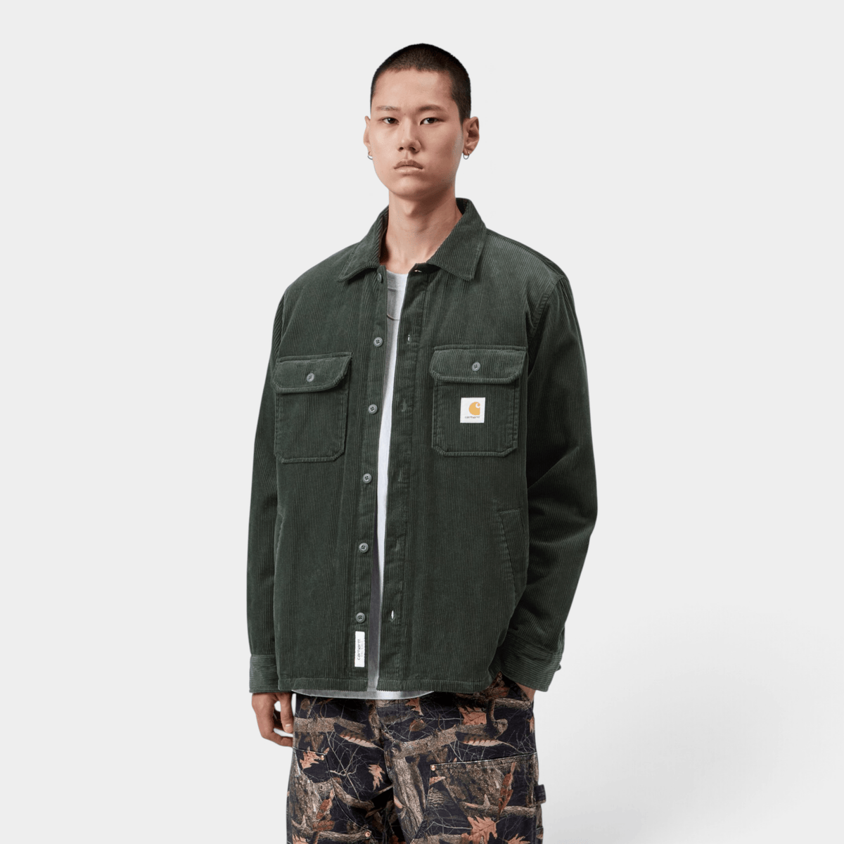 CARHARTT WIP - Carhartt Wip Overshirt Whitsome in velluto a coste - Verde/2 - Hubert Humangoods