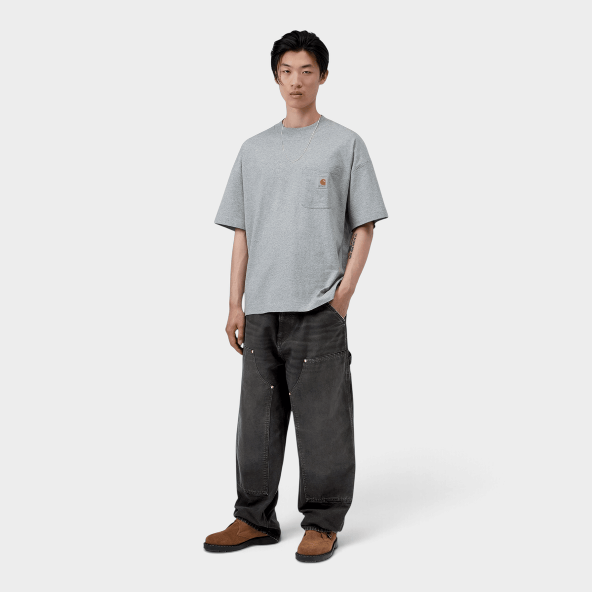 CARHARTT WIP - Carhartt Wip Pantaloni in canvas Og Double Knee - Nero lavato/3 - Hubert Humangoods