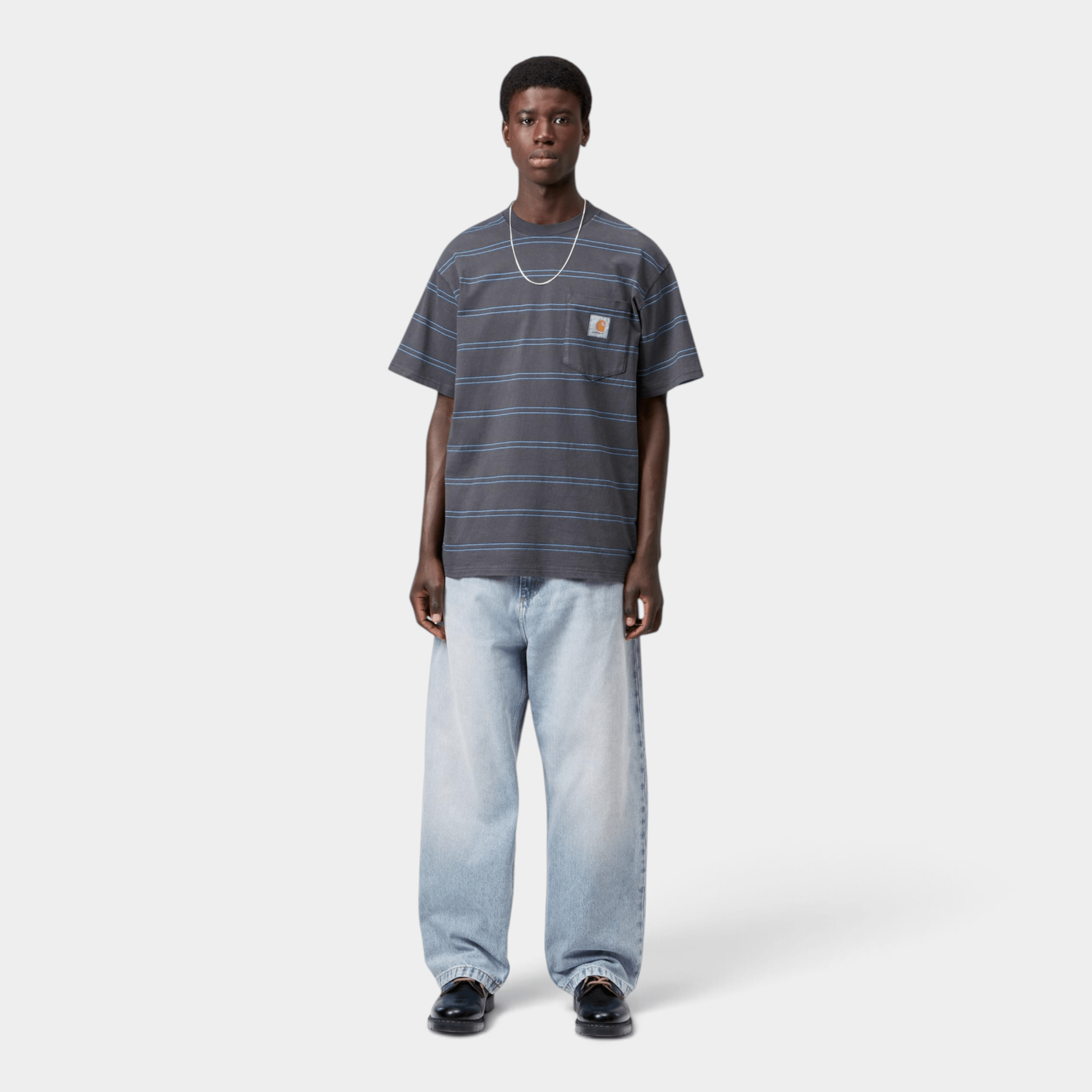 CARHARTT WIP - Carhartt Wip Pantaloni in denim Brandon - Blu chiaro slavato/3 - Hubert Humangoods