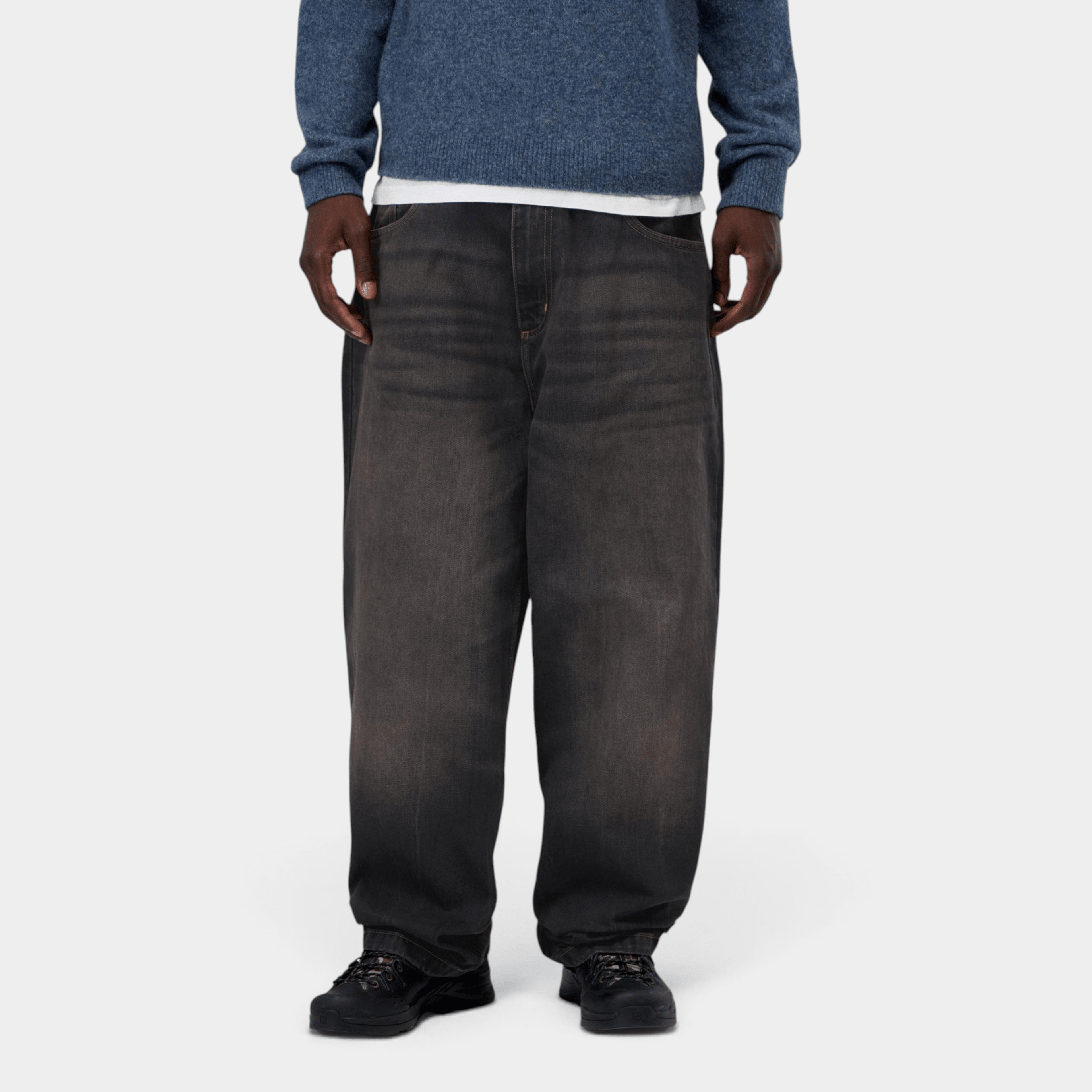 CARHARTT WIP - Carhartt Wip Pantaloni in denim Brandon - Nero tabacco/2 - Hubert Humangoods