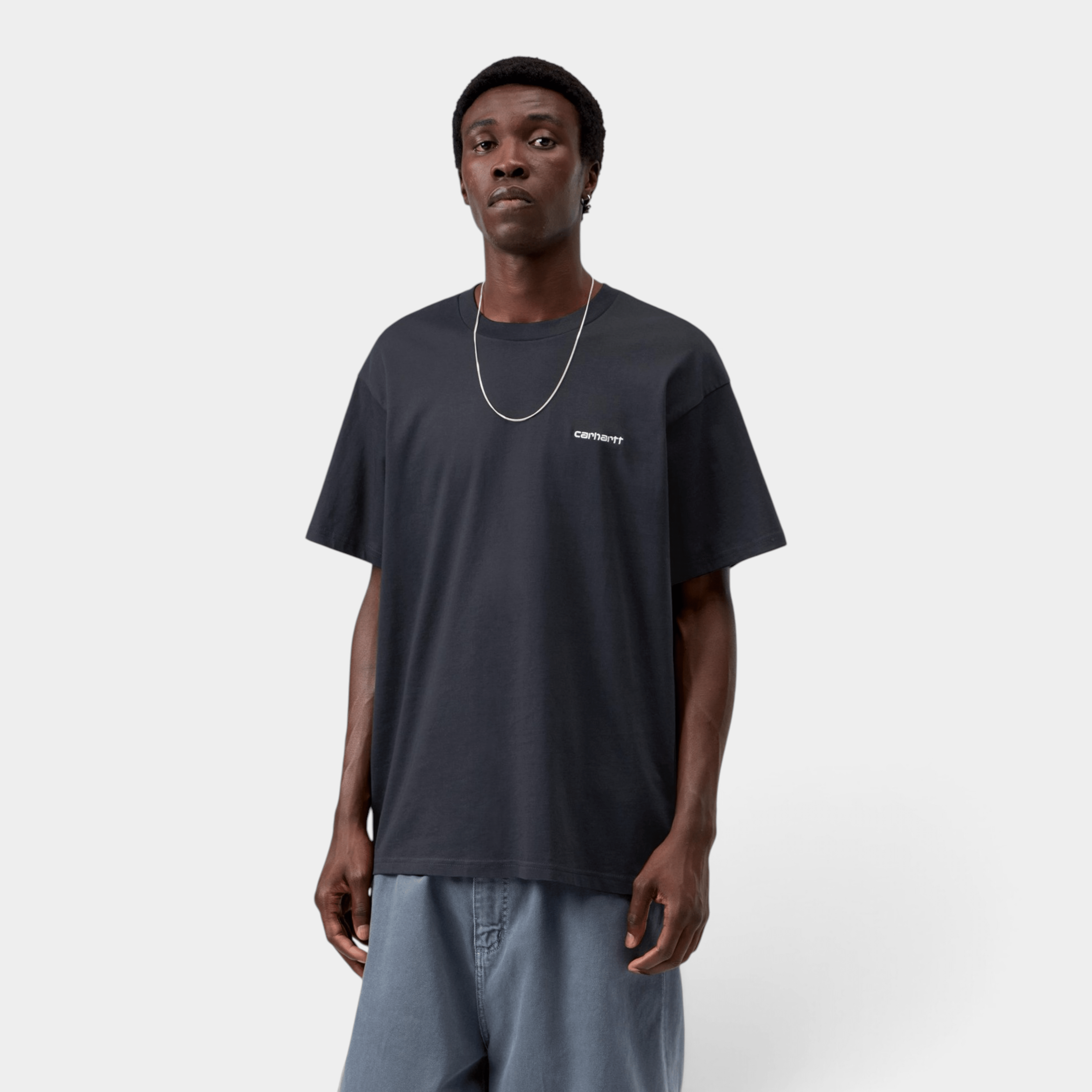 CARHARTT WIP - Carhartt Wip Script Embroidery T-shirt - Blu/2 - Hubert Humangoods
