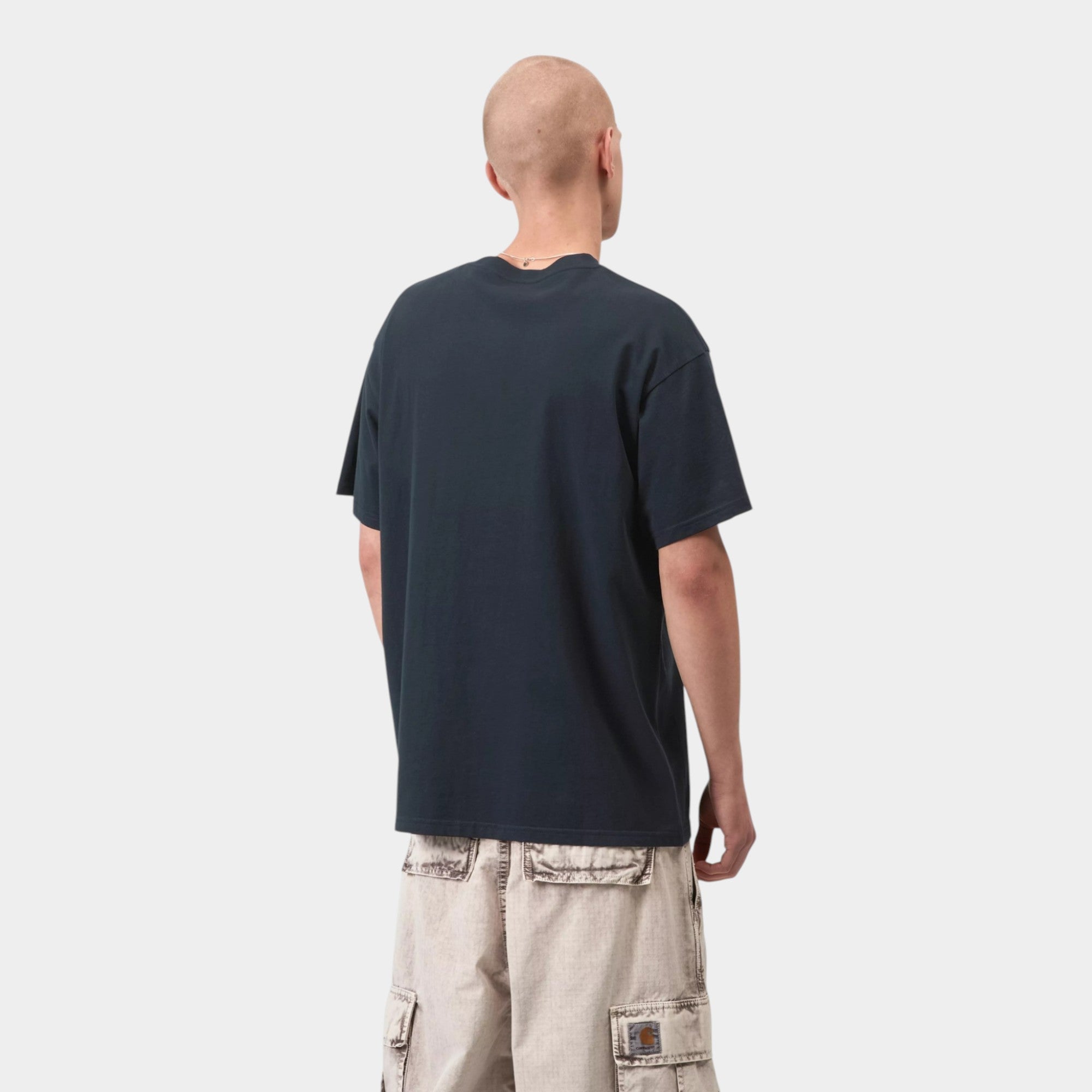 CARHARTT WIP - Carhartt Wip Script Embroidery T-shirt - Blu scuro/3 - Hubert Humangoods