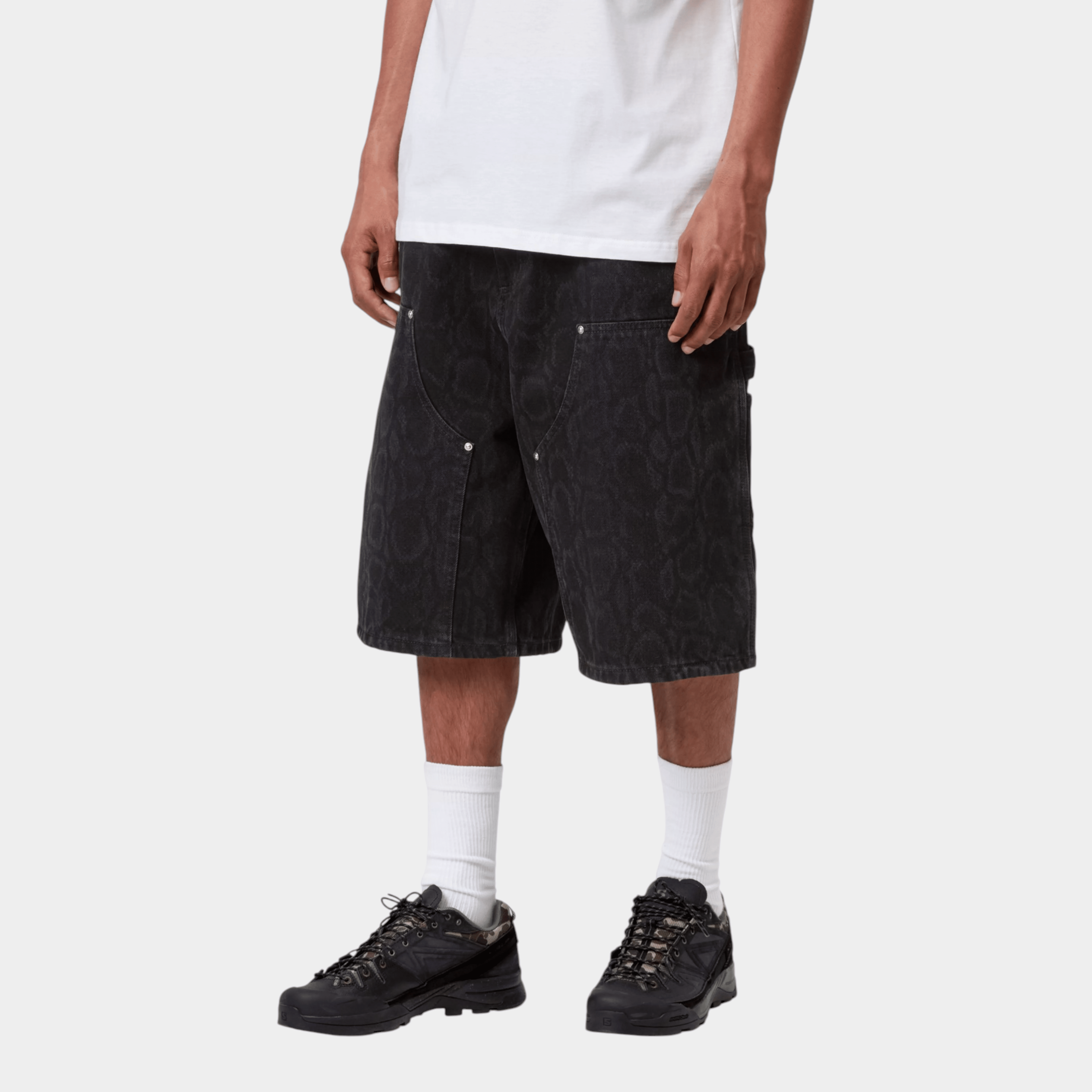 CARHARTT WIP - Carhartt Wip Shorts Og Double Knee camo snake - Nero/4 - Hubert Humangoods