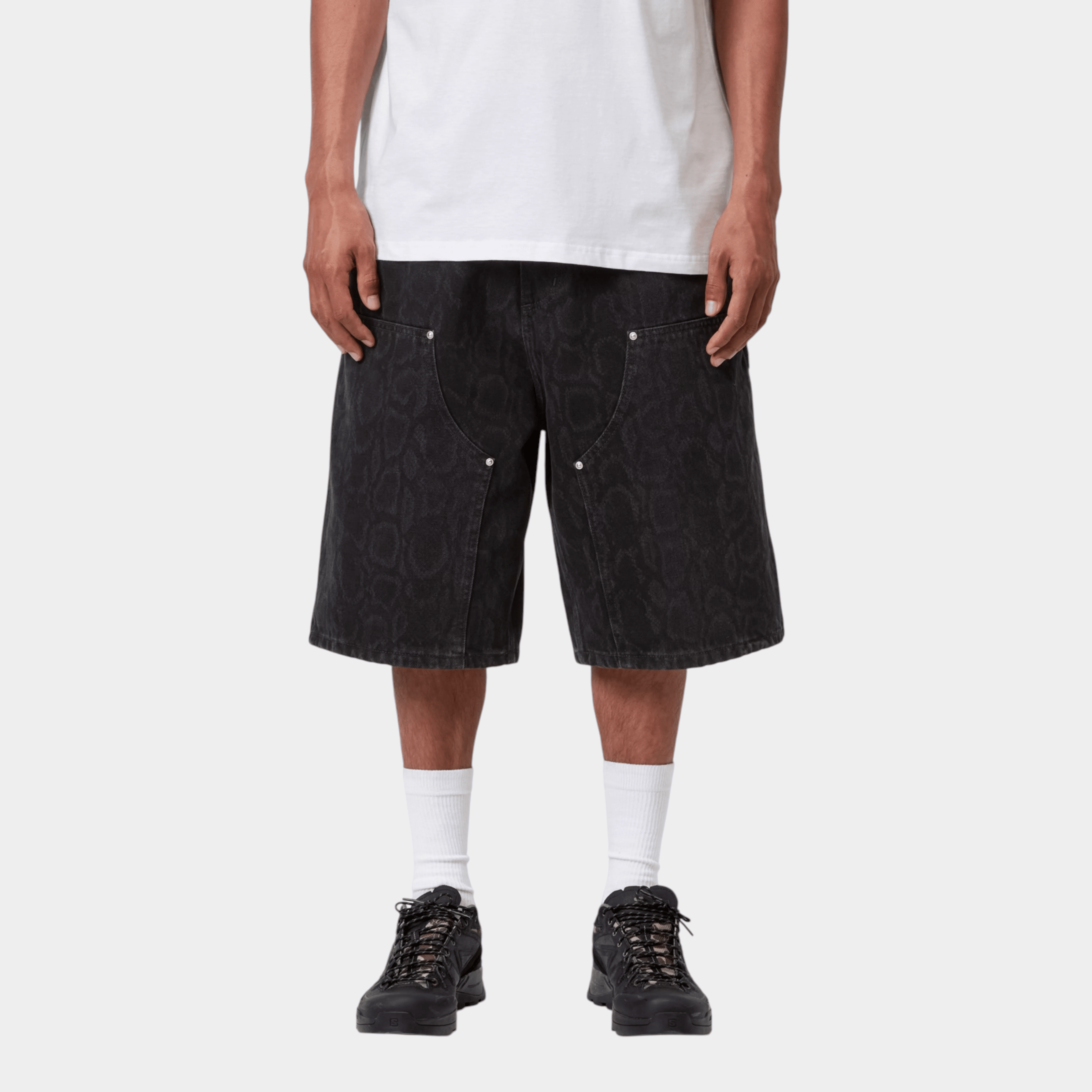 CARHARTT WIP - Carhartt Wip Shorts Og Double Knee camo snake - Nero/2 - Hubert Humangoods