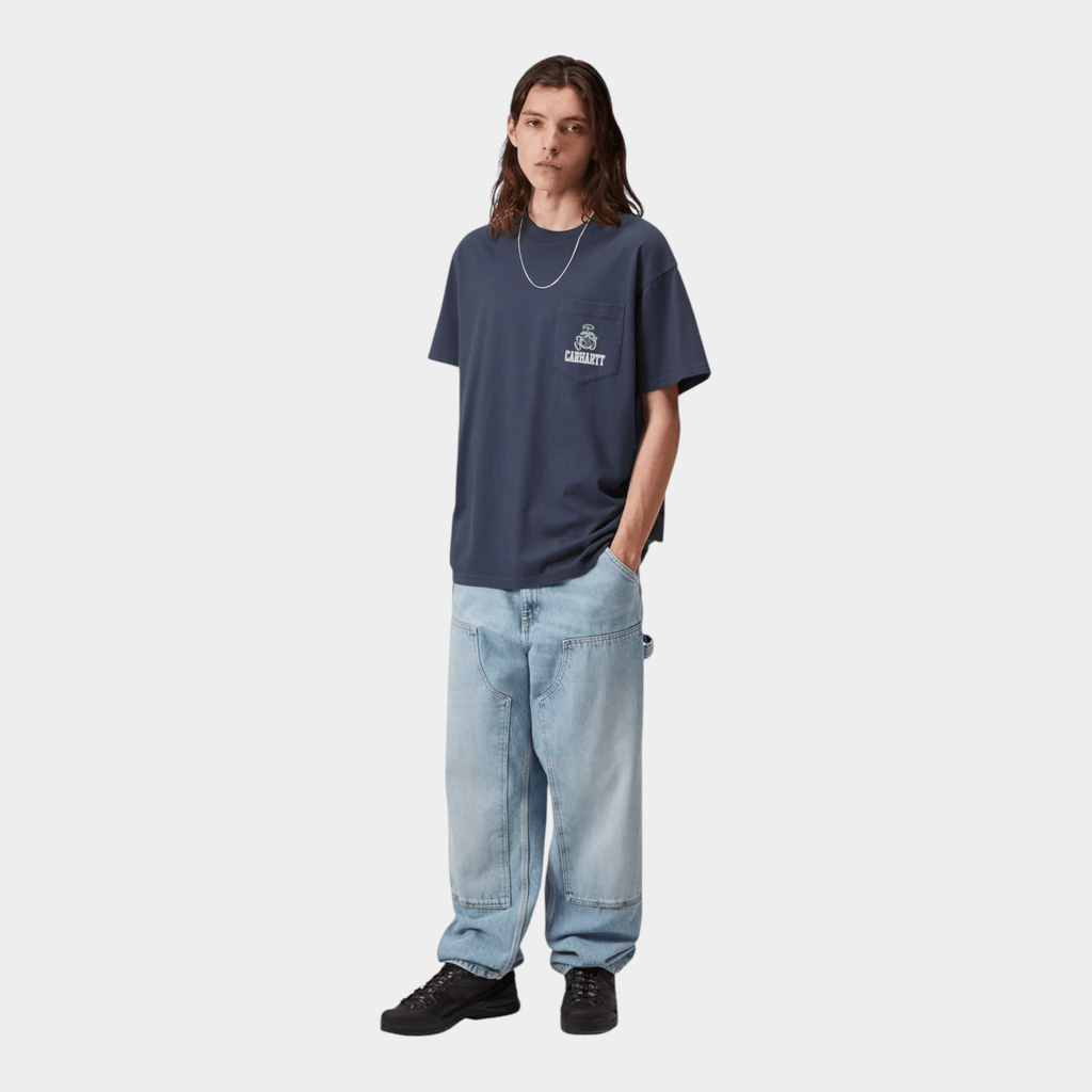 CARHARTT WIP - Carhartt Wip Tee shirt Pond Corps - Blu/4 - Hubert Humangoods