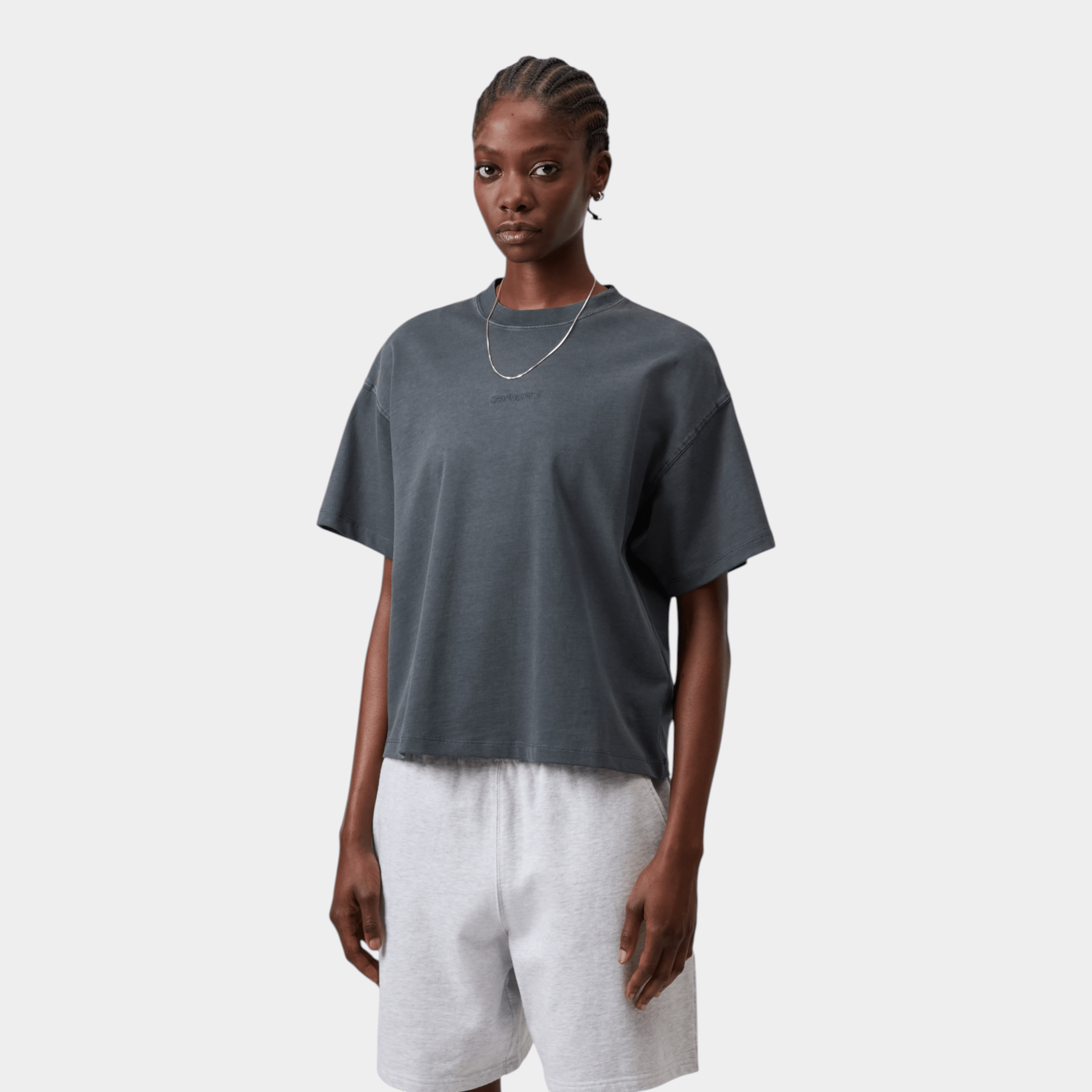 CARHARTT WIP - Carhartt Wip W' Benton Tee shirt - Carbone/2 - Hubert Humangoods
