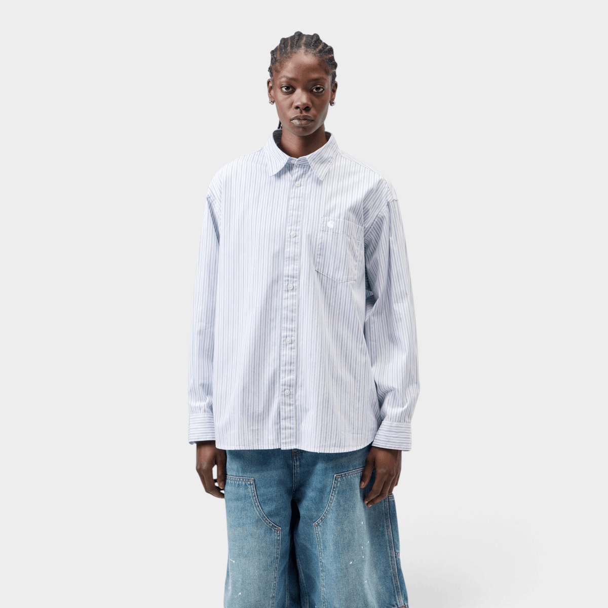 CARHARTT WIP - Carhartt Wip W' Camicia Keene a righe - Bianco e azzurro/2 - Hubert Humangoods