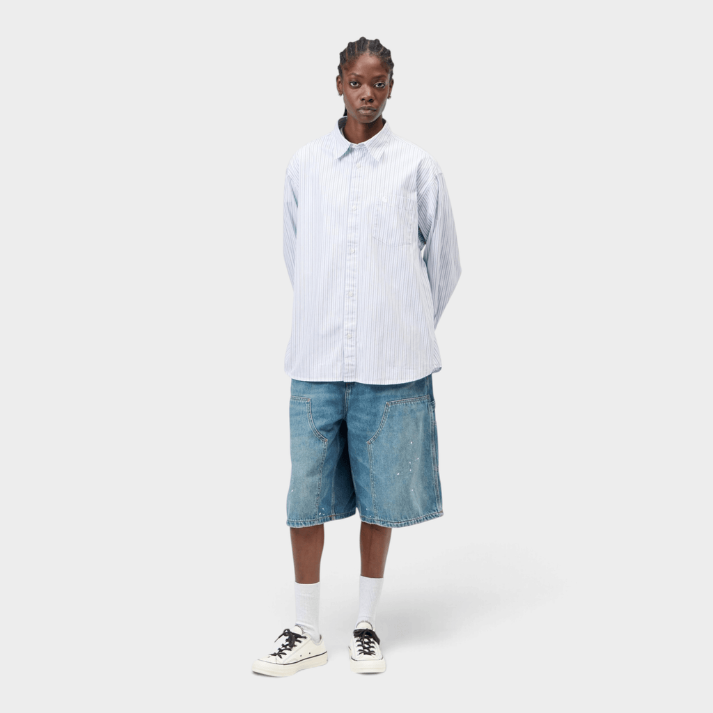 CARHARTT WIP - Carhartt Wip W' Camicia Keene a righe - Bianco e azzurro/4 - Hubert Humangoods