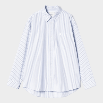 Carhartt Wip W' Camicia Keene a righe - Bianco e azzurro
