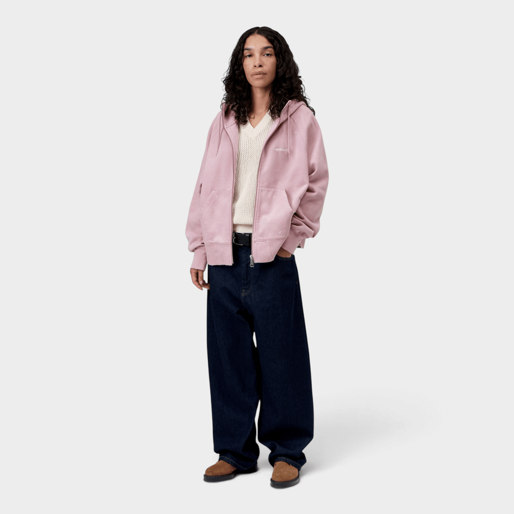 CARHARTT WIP - Carhartt Wip W' Felpa full zip con cappuccio effetto splatter - Rosa/3 - Hubert Humangoods