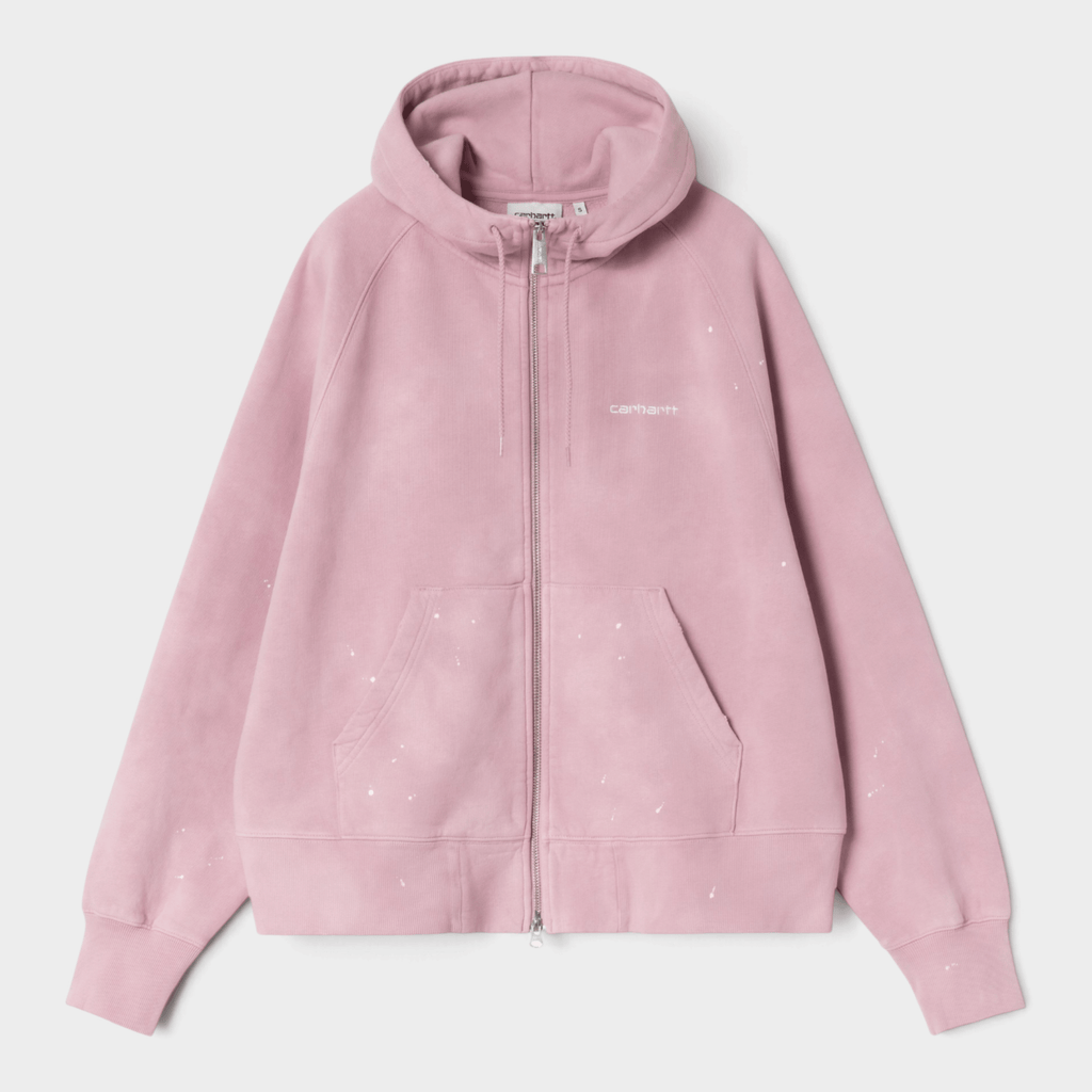 CARHARTT WIP - Carhartt Wip W' Felpa full zip con cappuccio effetto splatter - Rosa/1 - Hubert Humangoods