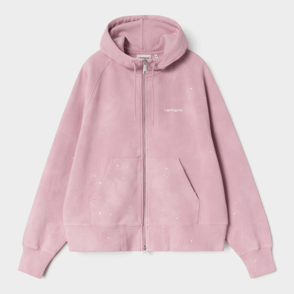 CARHARTT WIP - Carhartt Wip W' Felpa full zip con cappuccio effetto splatter - Rosa/1 - Hubert Humangoods