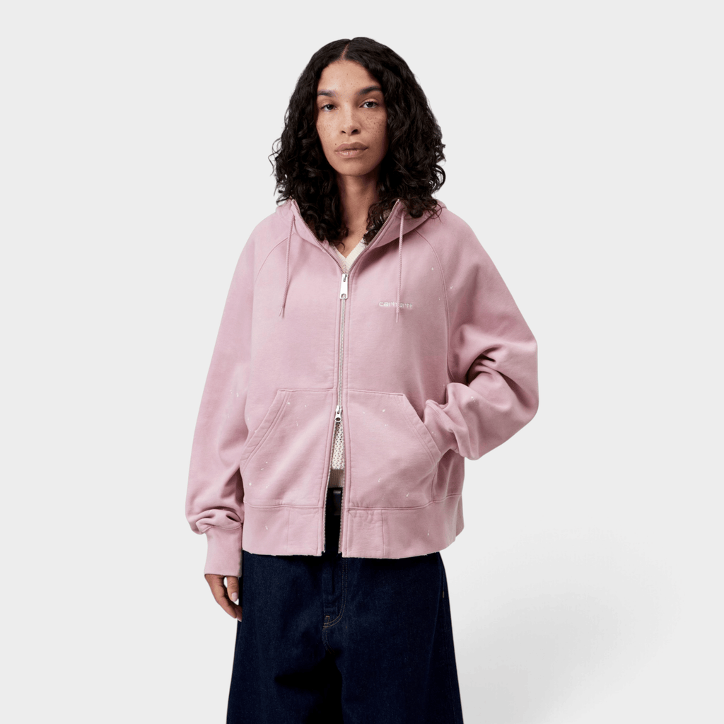 CARHARTT WIP - Carhartt Wip W' Felpa full zip con cappuccio effetto splatter - Rosa/4 - Hubert Humangoods