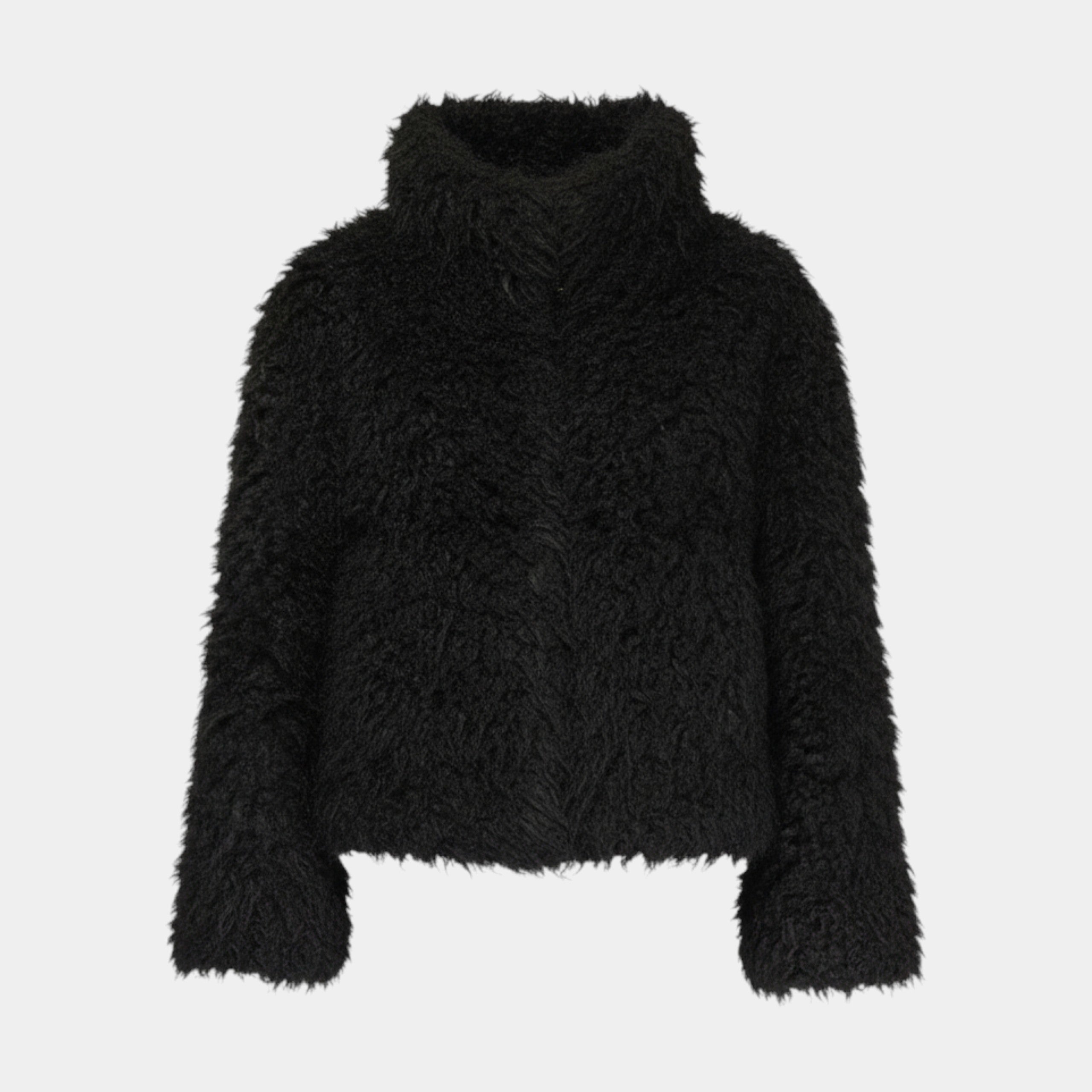 Semicouture Bomber in eco pelliccia Delicia - Nero