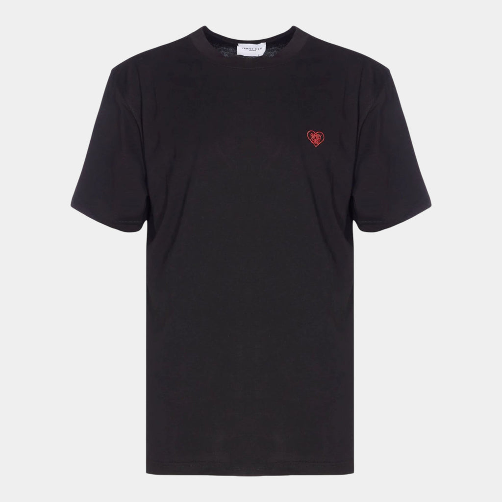 FAMILY FIRST - Family First TShirt in cotone Heart - Nero/1 - Hubert Humangoods