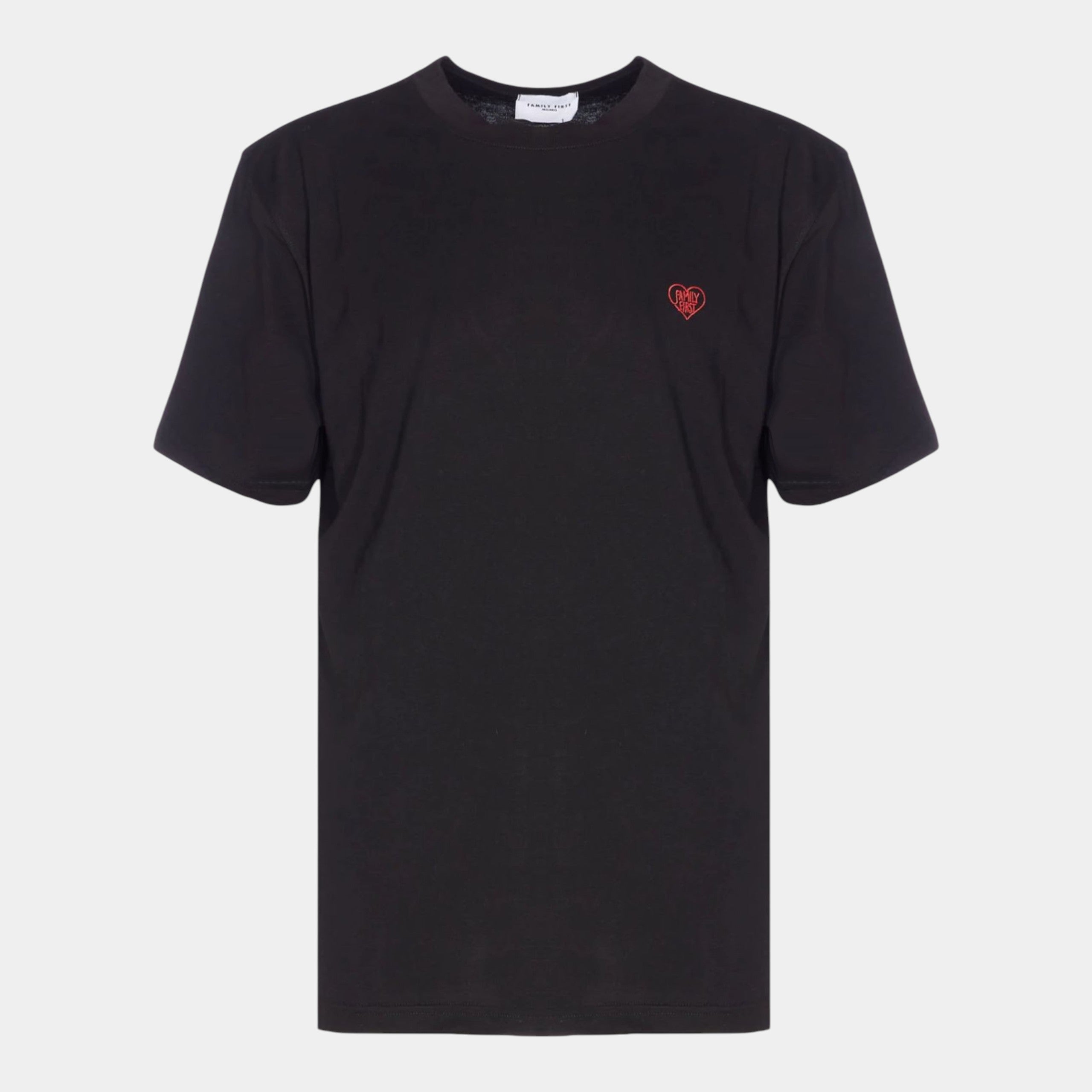 FAMILY FIRST - Family First TShirt in cotone Heart - Nero/1 - Hubert Humangoods