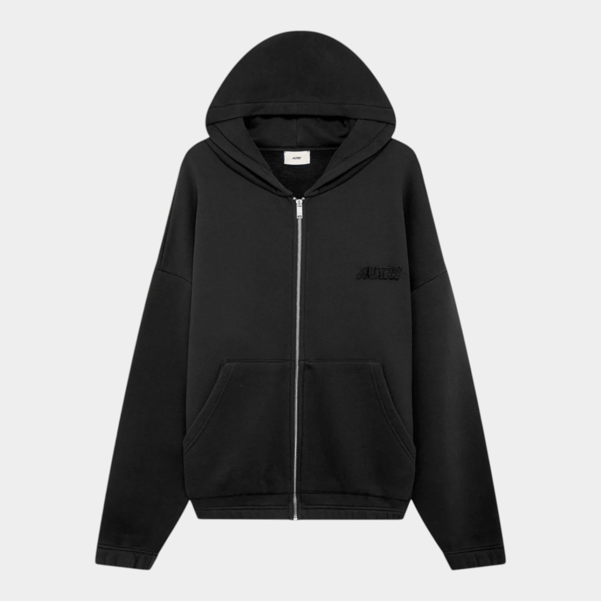 Autry Felpa con Zip Cappuccio e logo - Nero