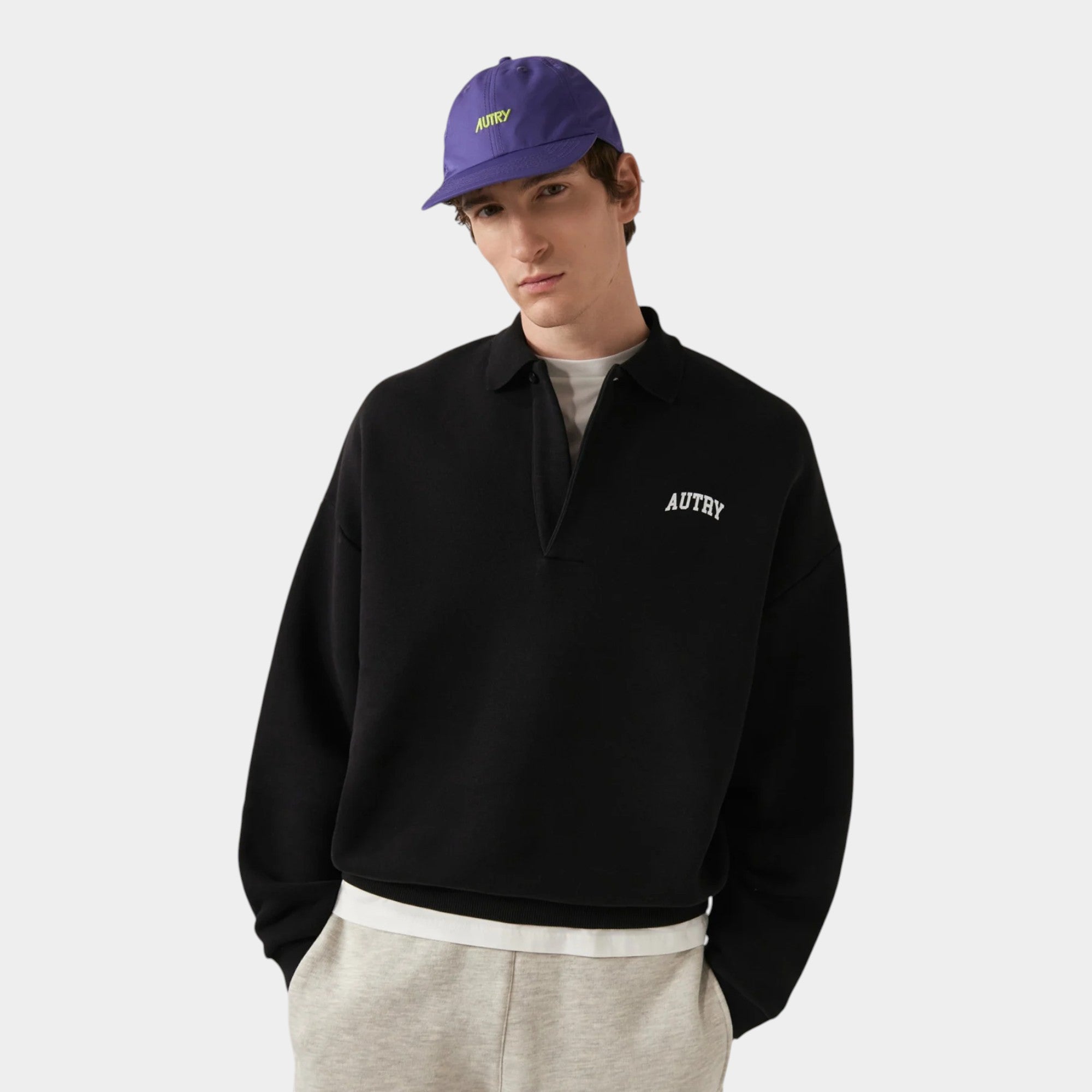 Autry Felpa polo con logo - Nero
