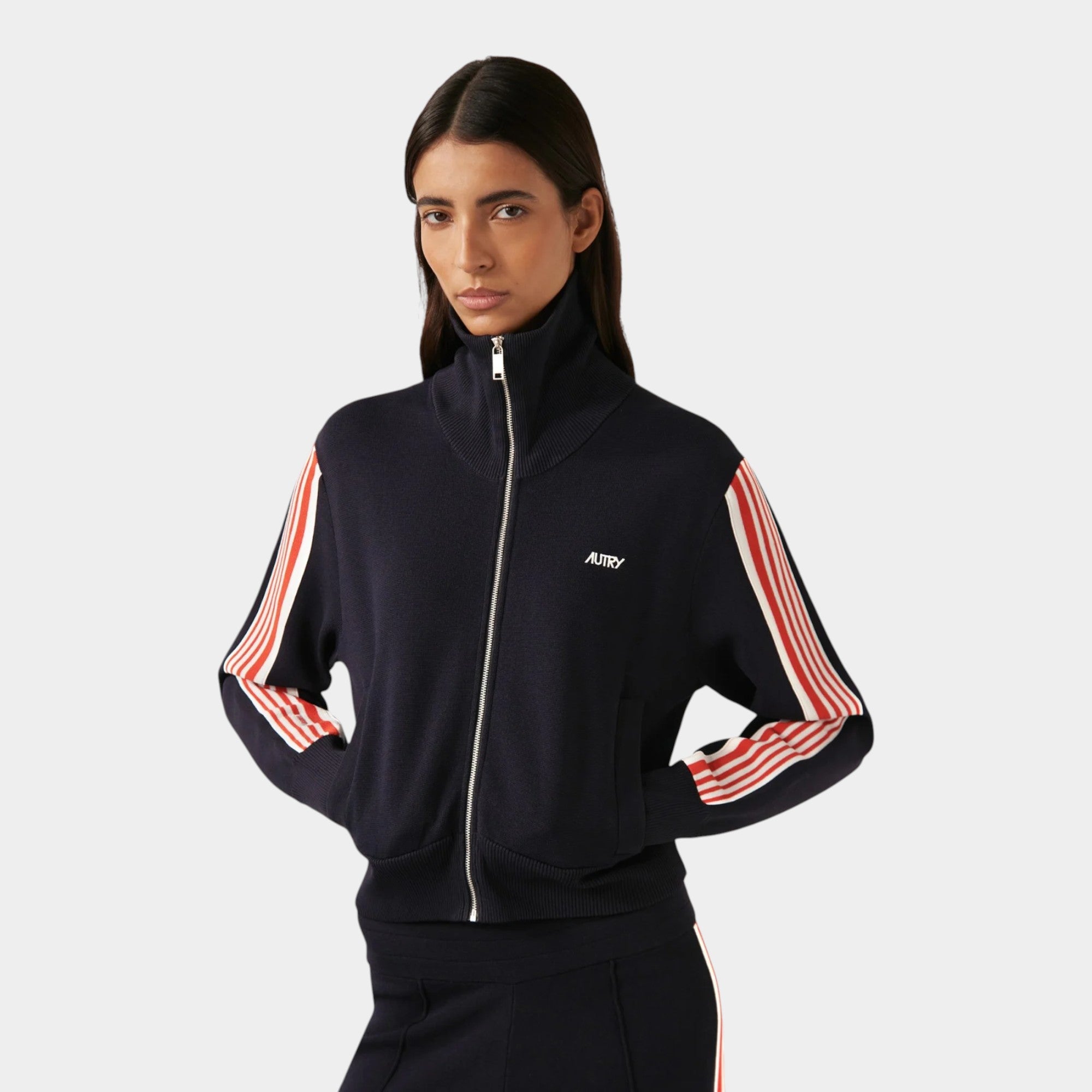 Autry Giacca a zip intera in maglia di viscosa - Blu