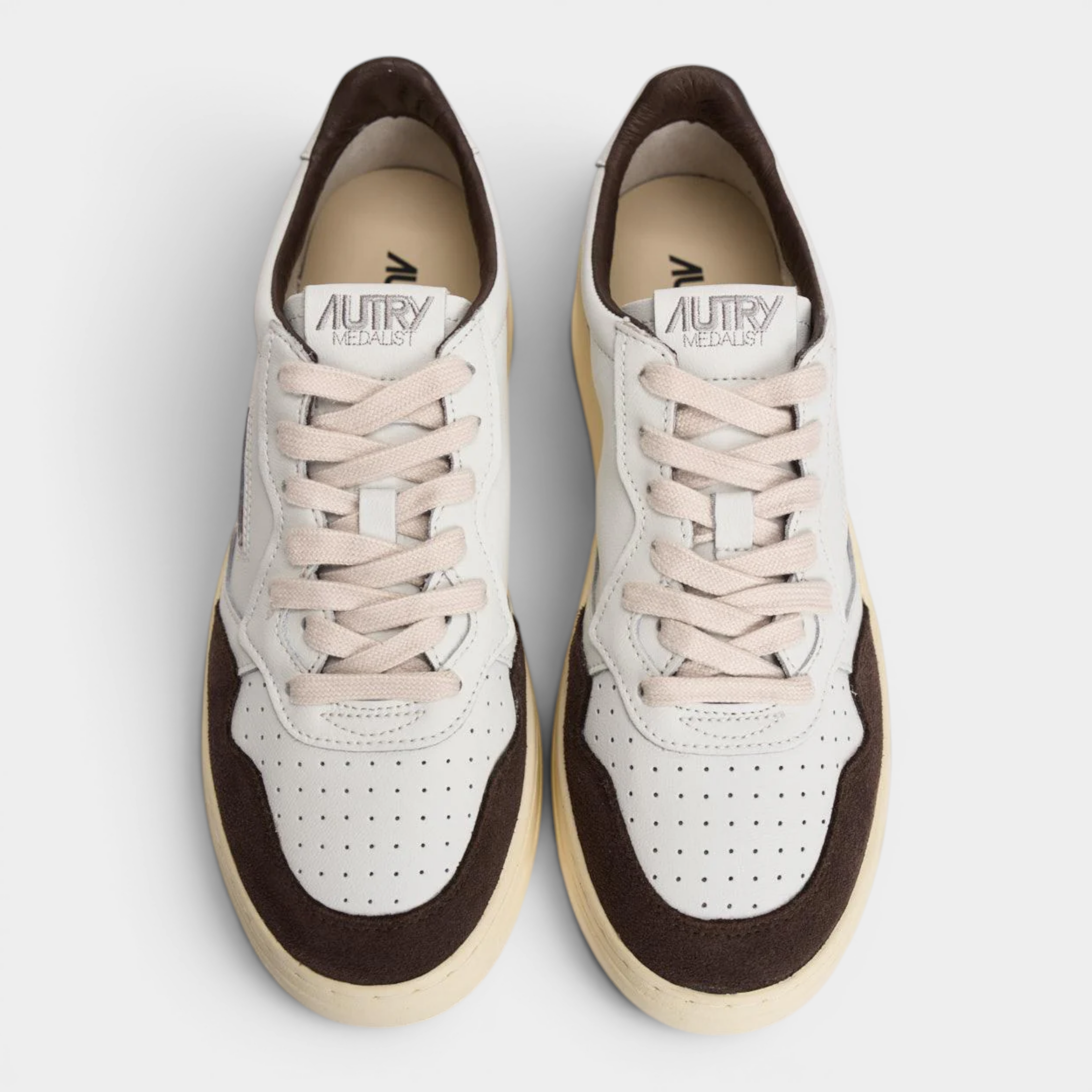 Autry Sneakers Medalist in pelle e suede - Bianco/Marrone scuro