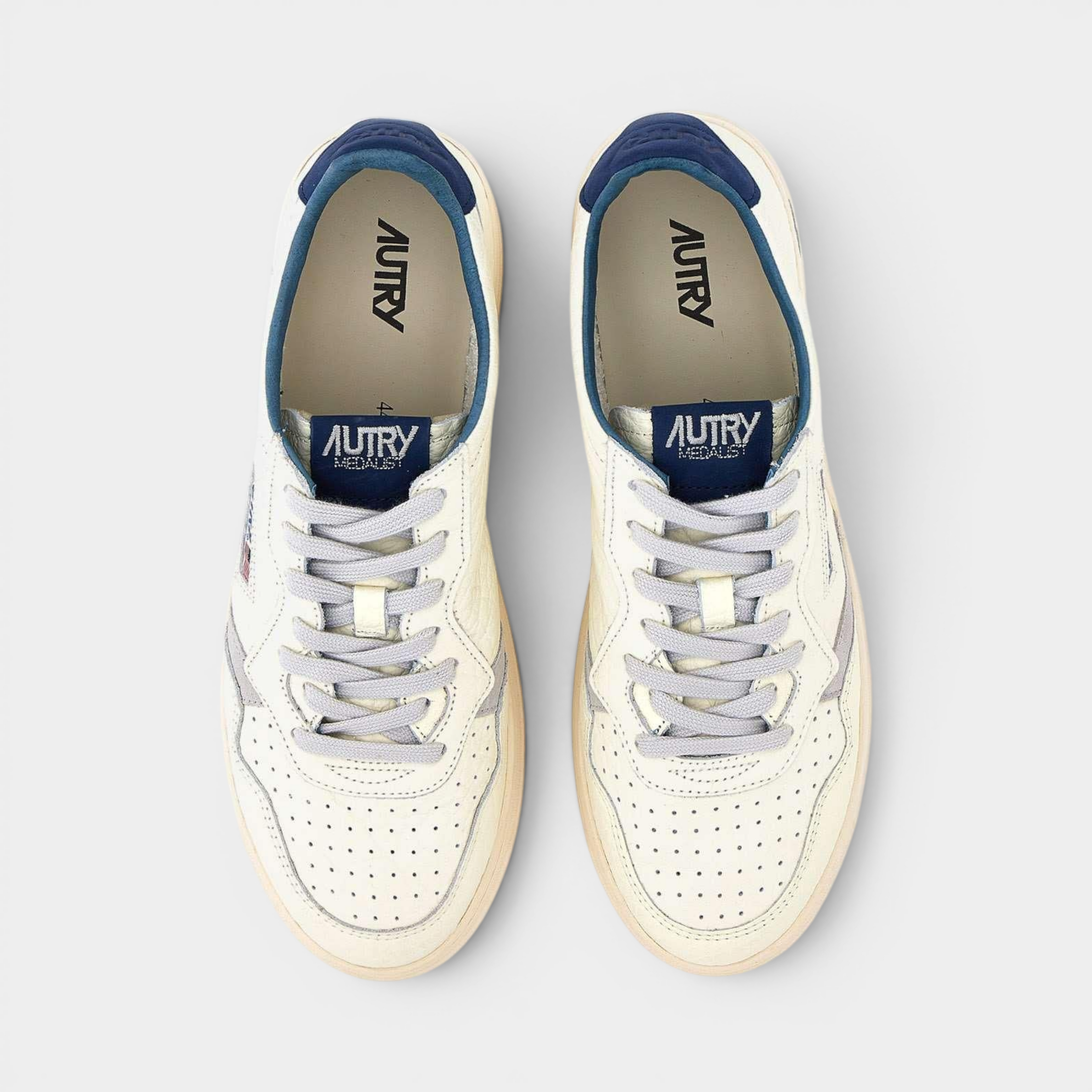 Autry Sneakers Medalist in pelle ensign - Bianco e Blu