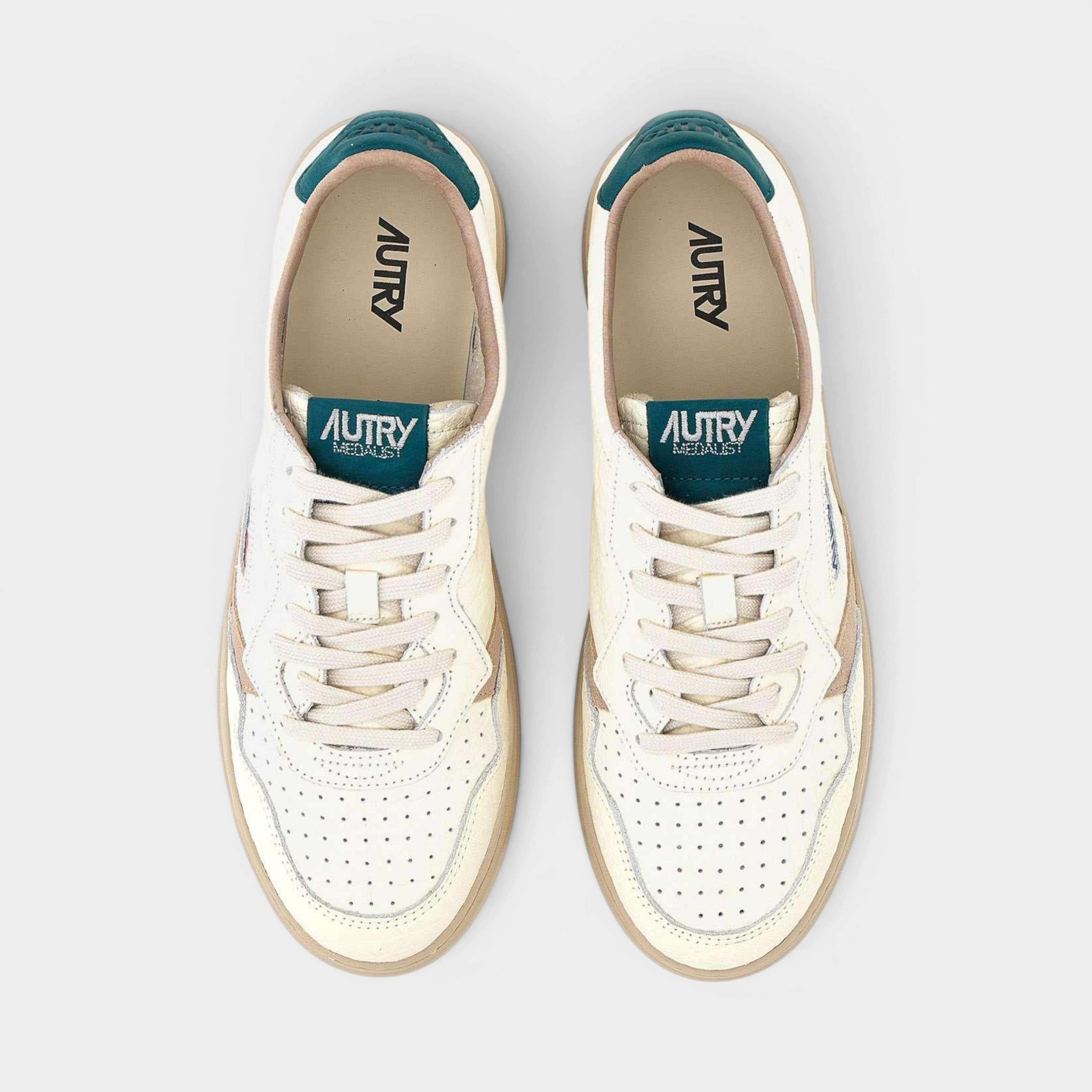 Autry Sneakers Medalist in pelle ensign - Bianco e Verde