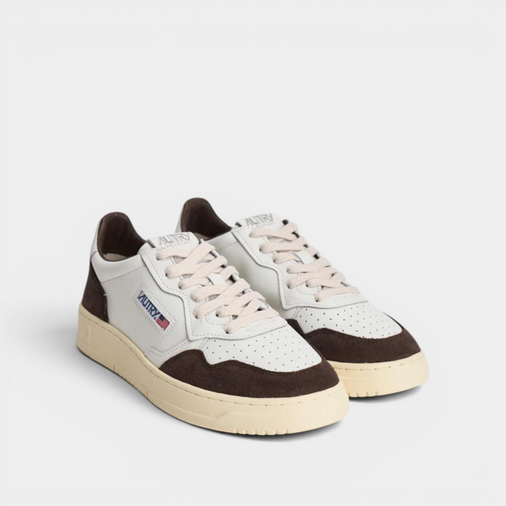 Autry Sneakers Medalist in pelle e suede - Bianco/Marrone scuro