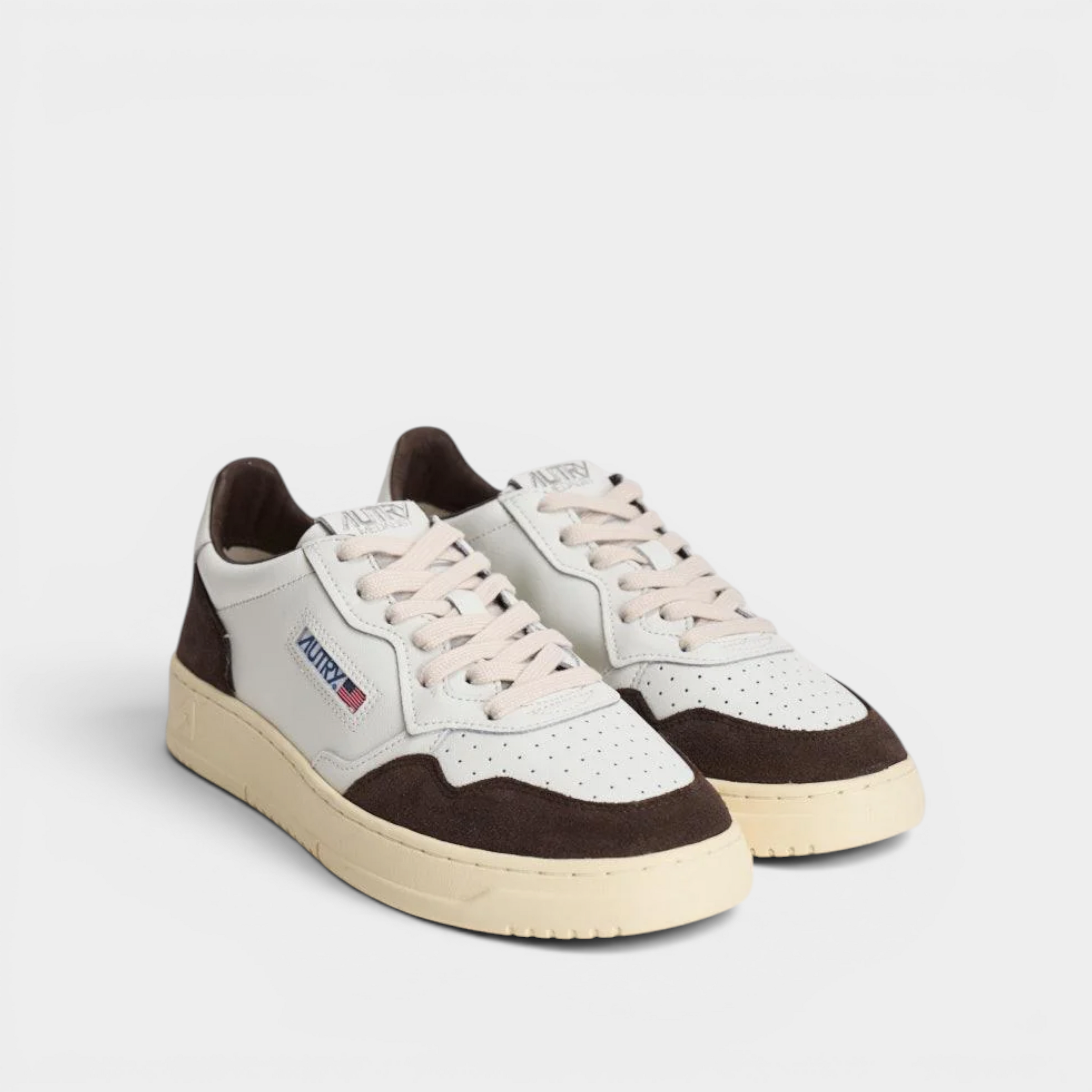 Autry Sneakers Medalist in pelle e suede - Bianco/Marrone scuro