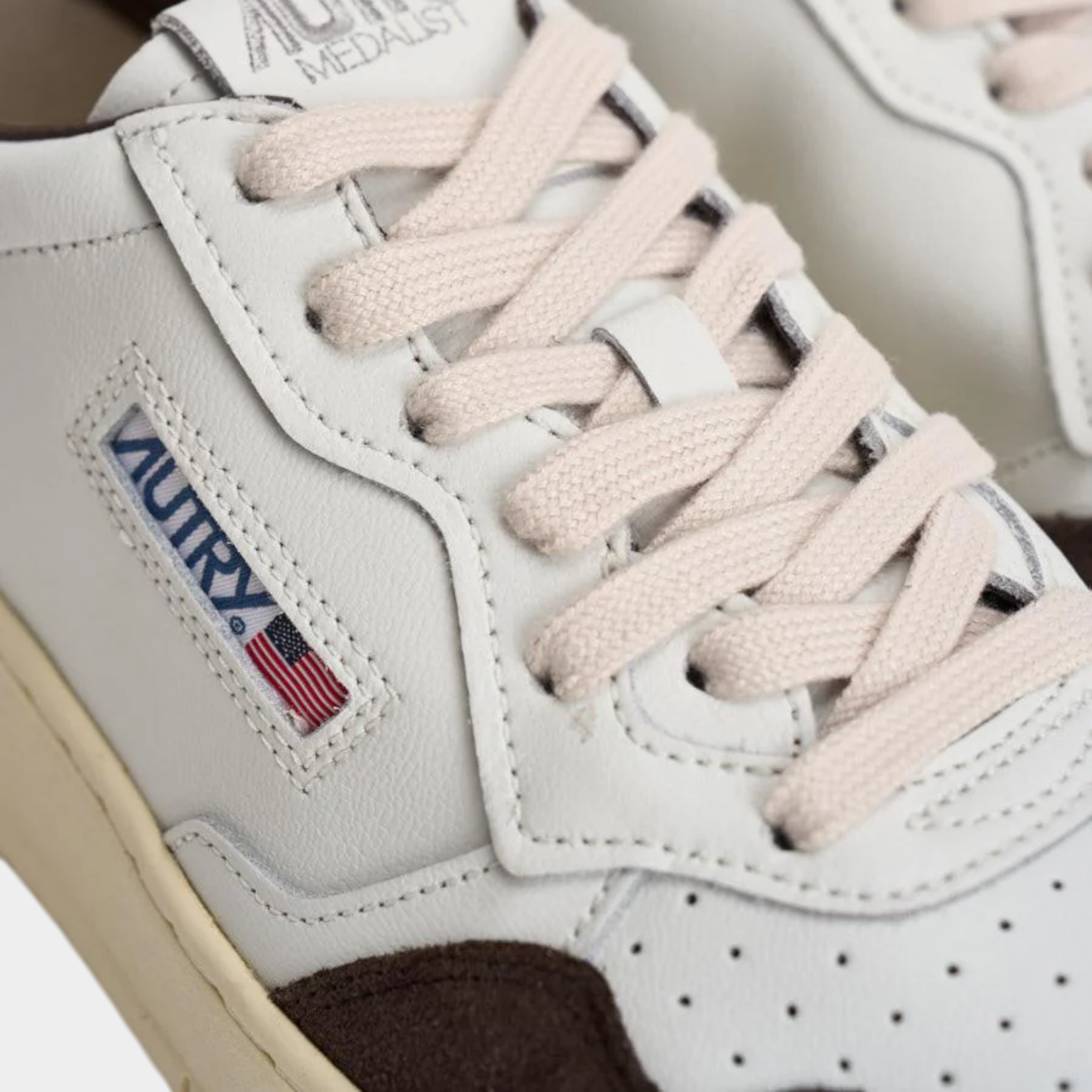 Autry Sneakers Medalist in pelle e suede - Bianco/Marrone scuro