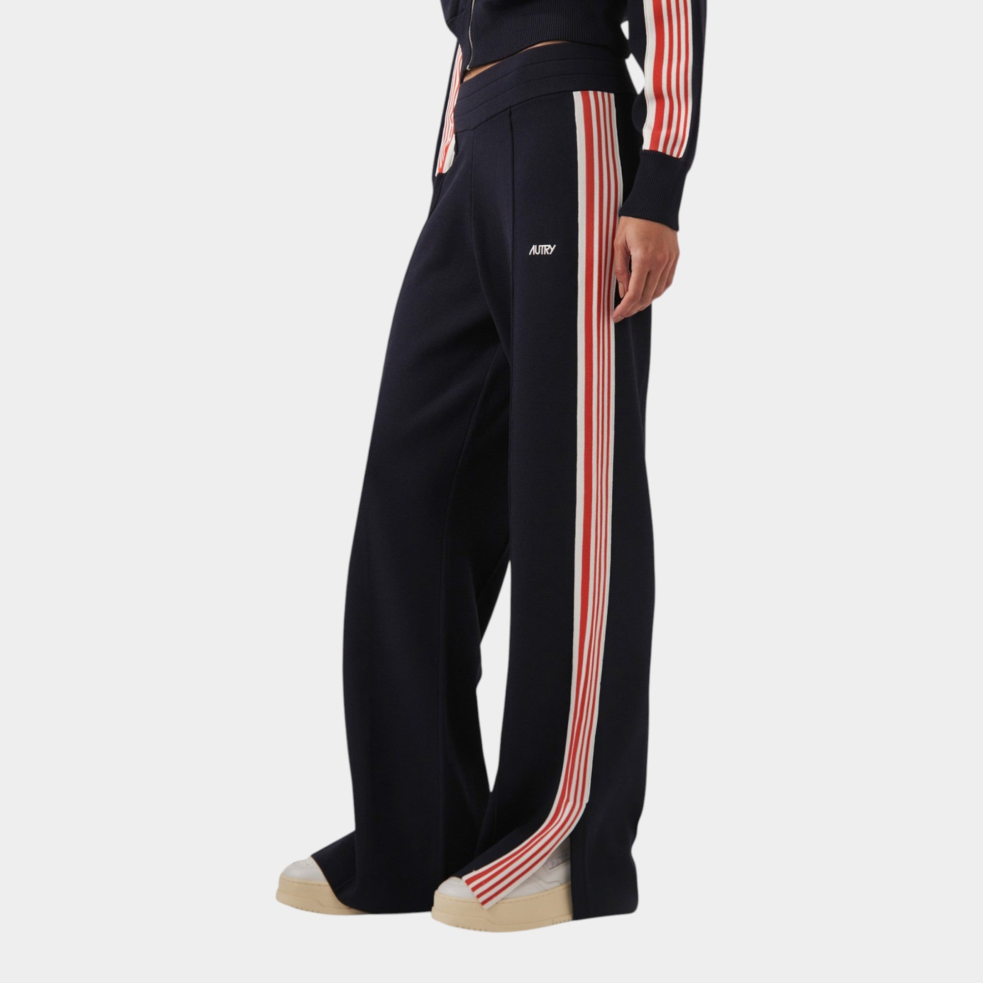 Autry Jogger in maglia di viscosa - Blu righe rosse