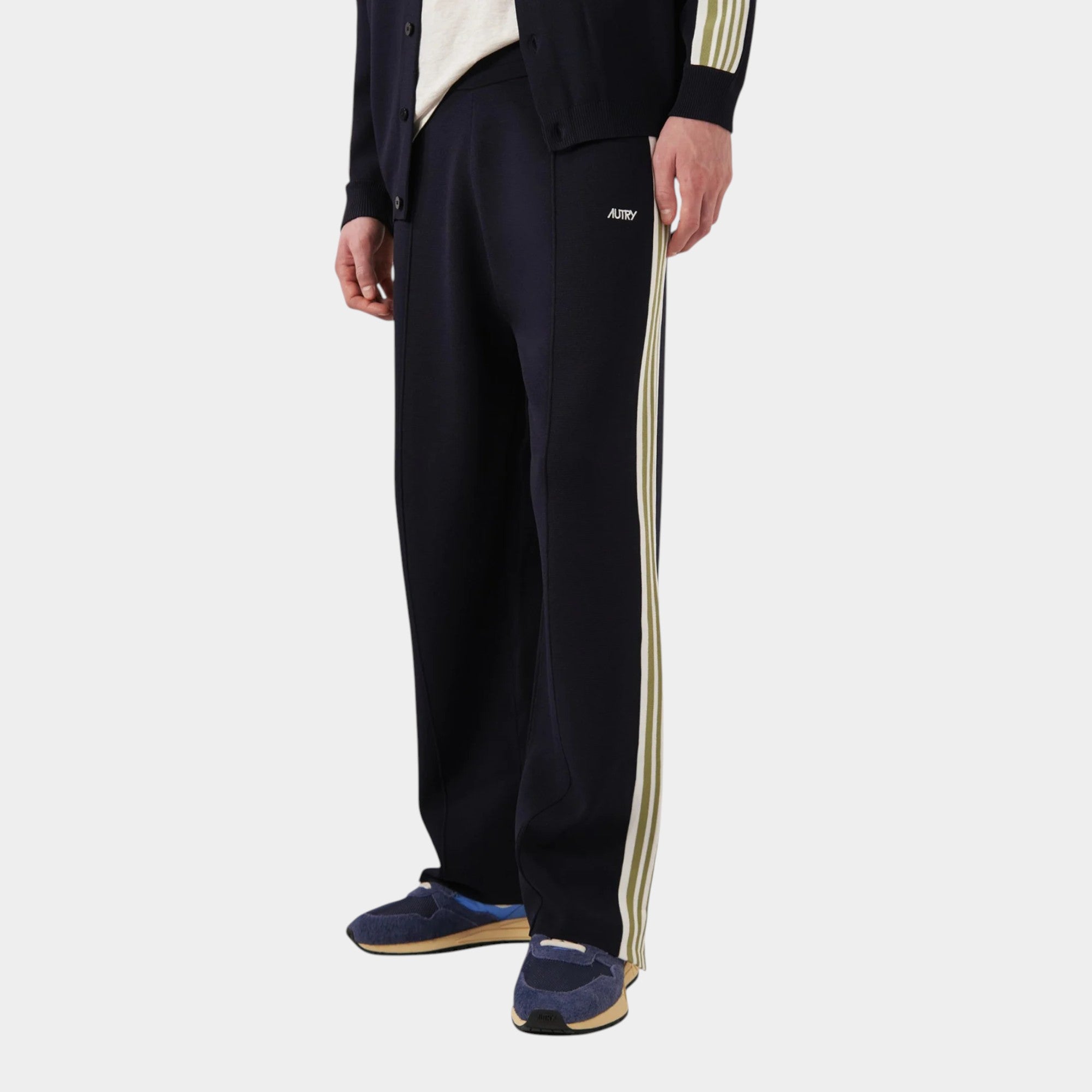 Autry Jogger in maglia di viscosa - Blu righe Verdi