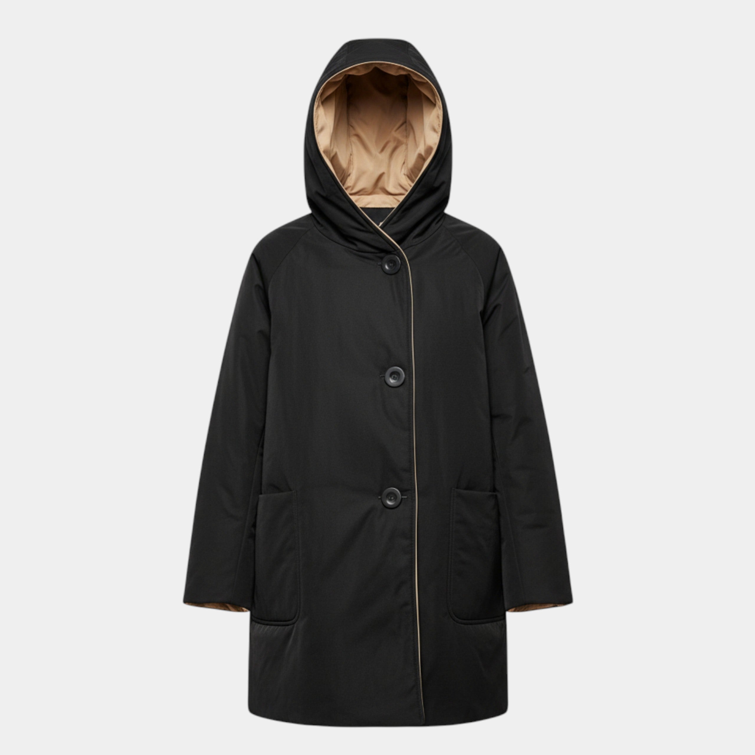 Oof Wear Giacca lunga reversibili - Nero/Cammello