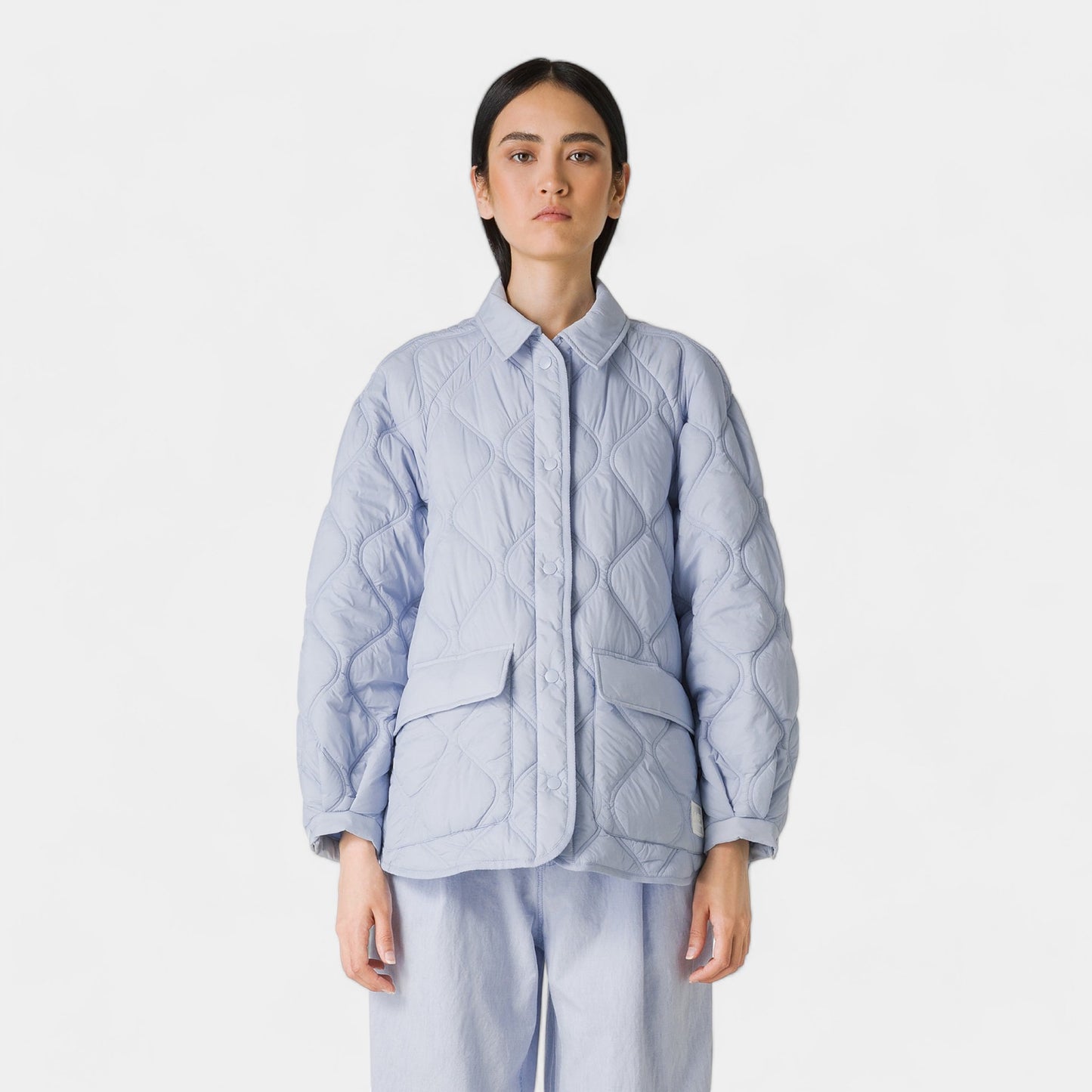 OOF WEAR Oof Wear Overshirt trapuntata in nylon - Azzurro - Hubert Humangoods