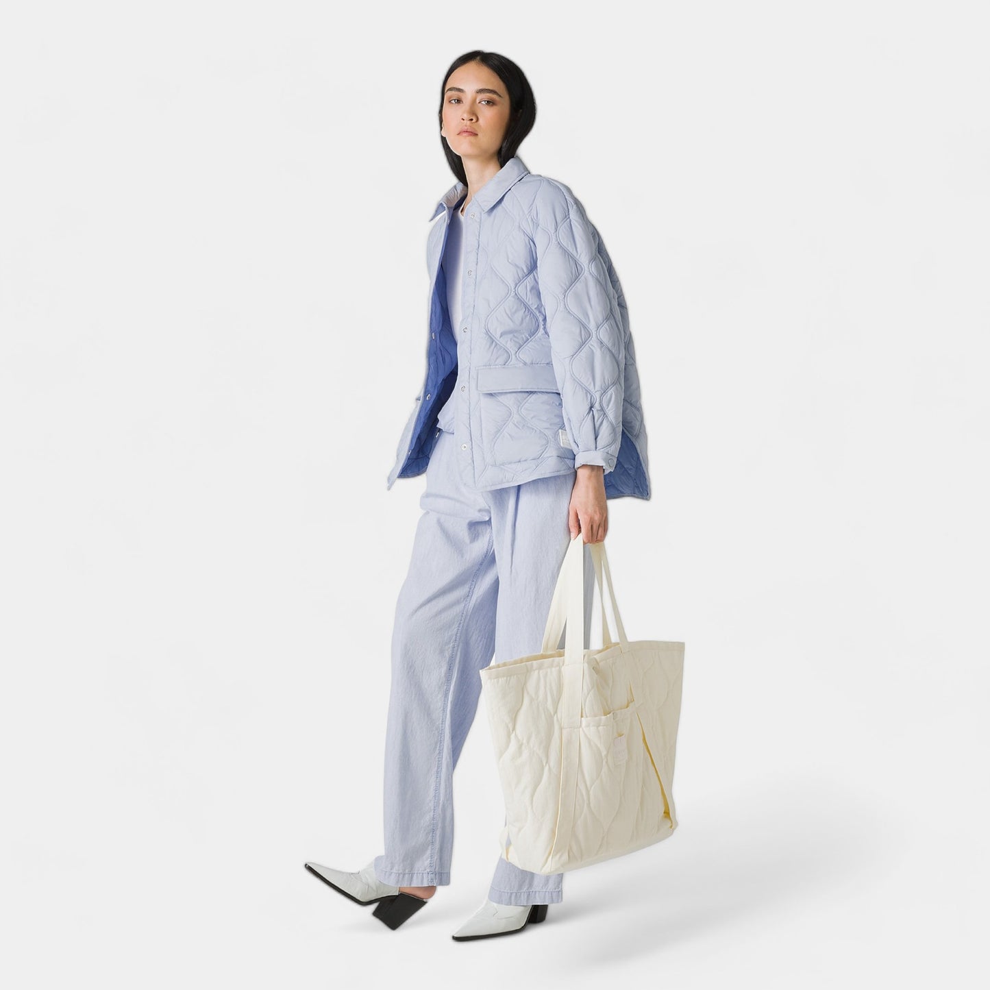 OOF WEAR Oof Wear Overshirt trapuntata in nylon - Azzurro - Hubert Humangoods