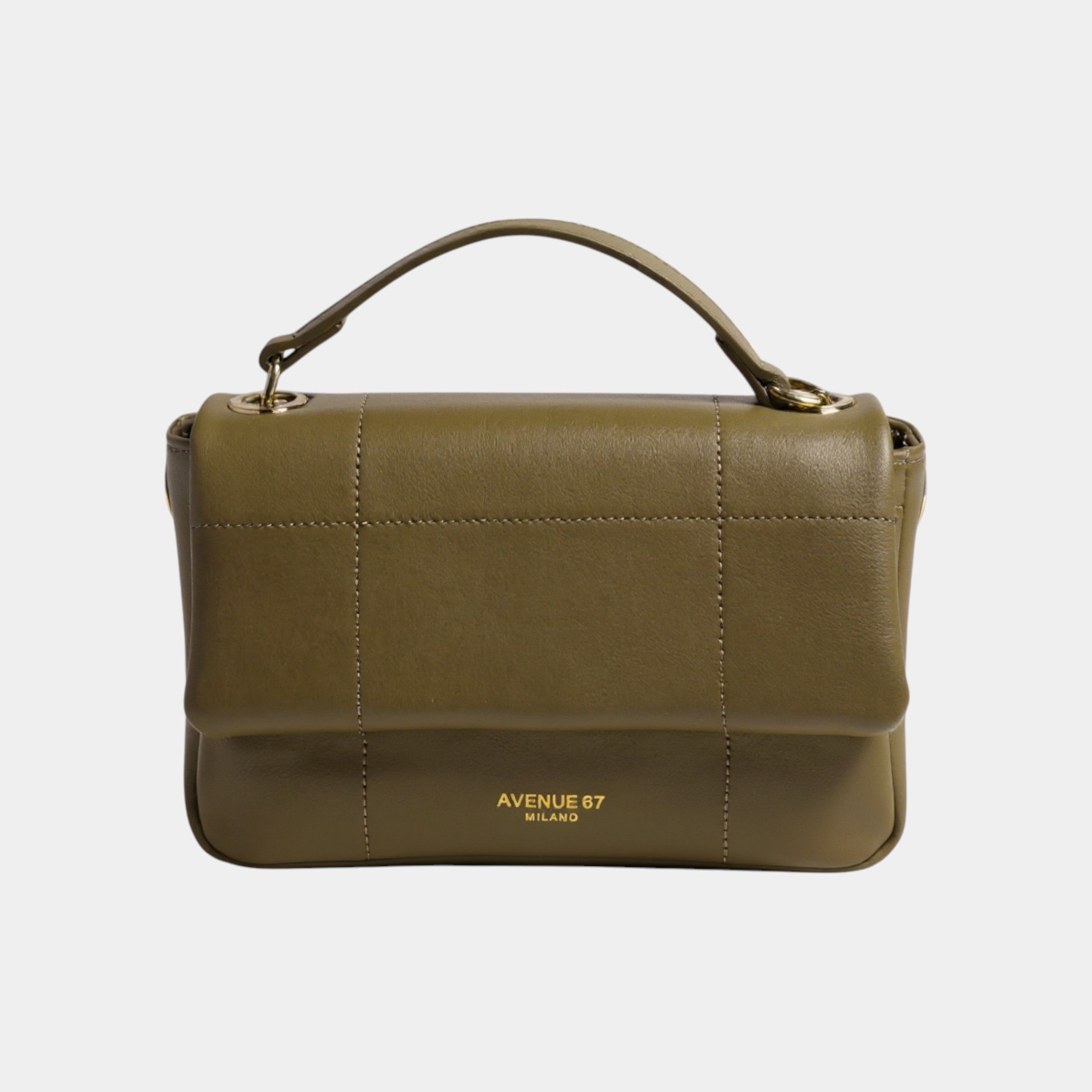 Avenue 67 Borsa Smooth in pelle - Oliva