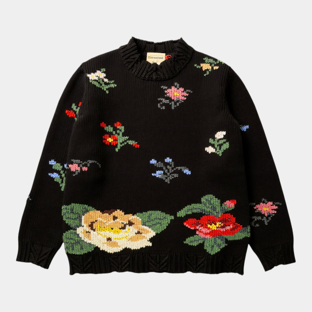 Semicouture Maglia Carmencita ricamata a mano - Nero