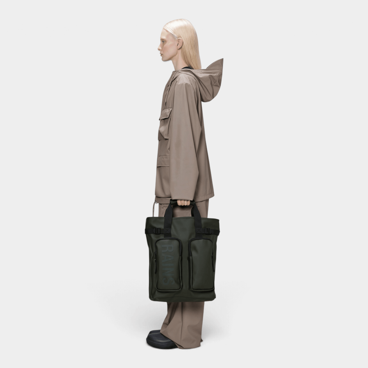 RAINS - Rains Borsa Zaino Texel tote - Verde/4 - Hubert Humangoods