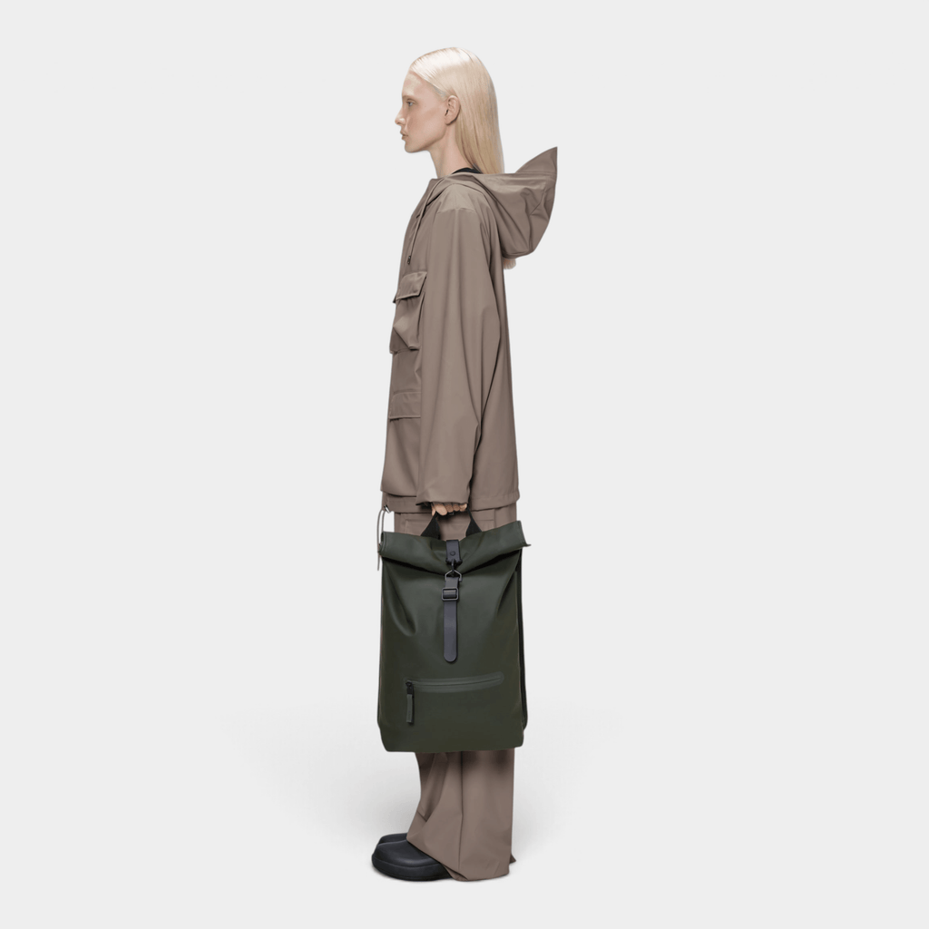 RAINS - Rains Zaino Rooltop Rucksack idrorepellente - Verde/5 - Hubert Humangoods
