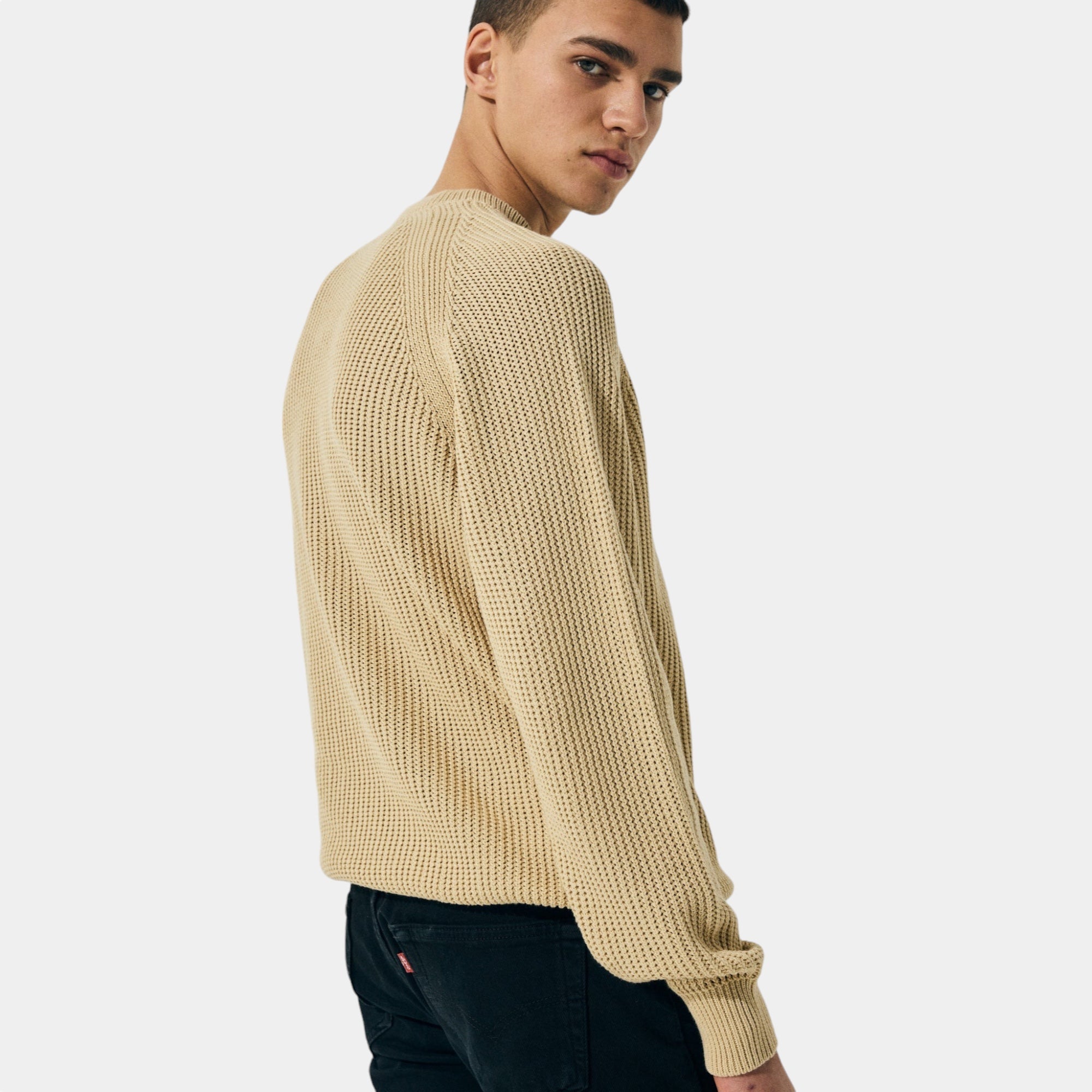 SCAGLIONE Scaglione Maglia a coste girocollo - Beige - Hubert Humangoods