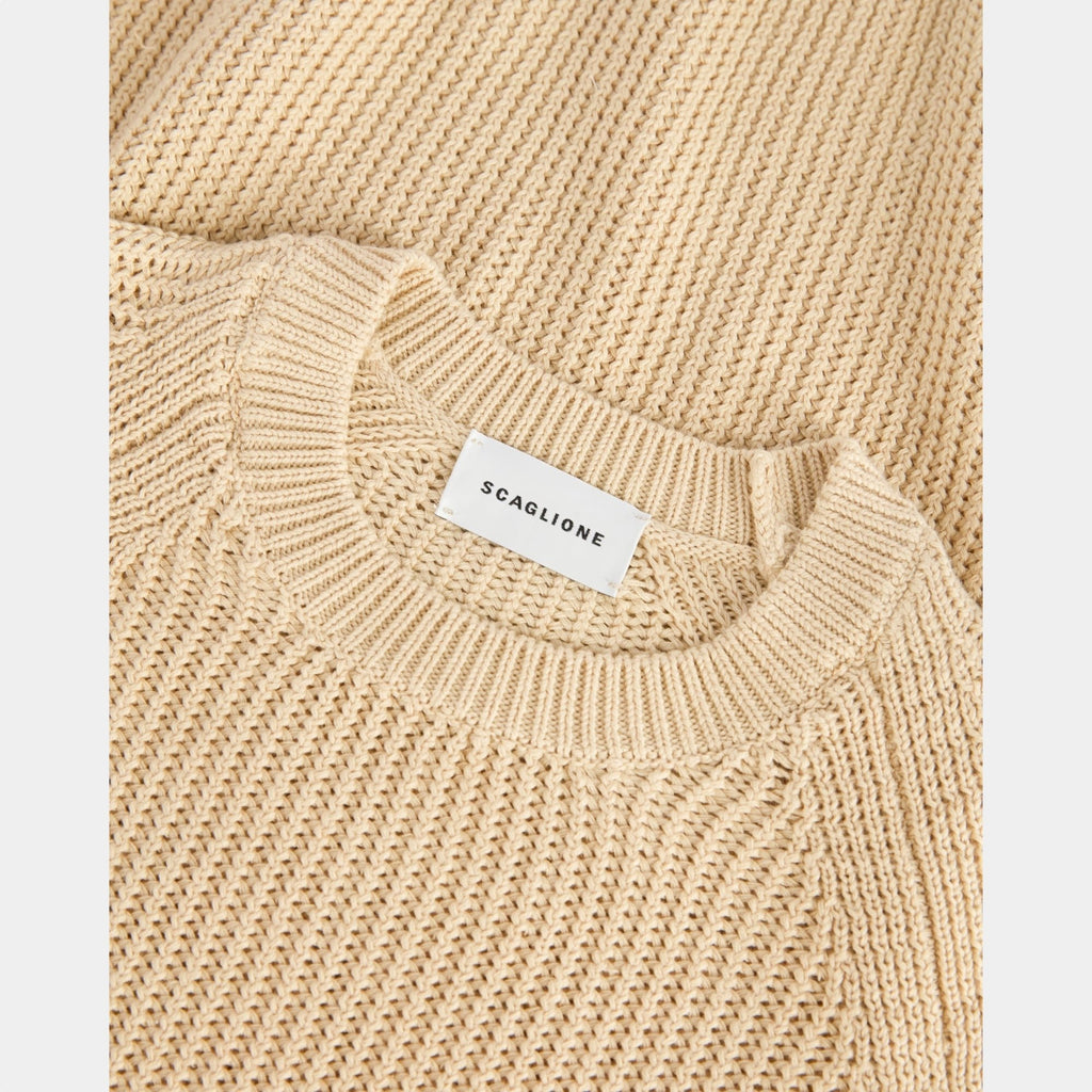 SCAGLIONE - Scaglione Maglia a coste girocollo - Beige/5 - Hubert Humangoods
