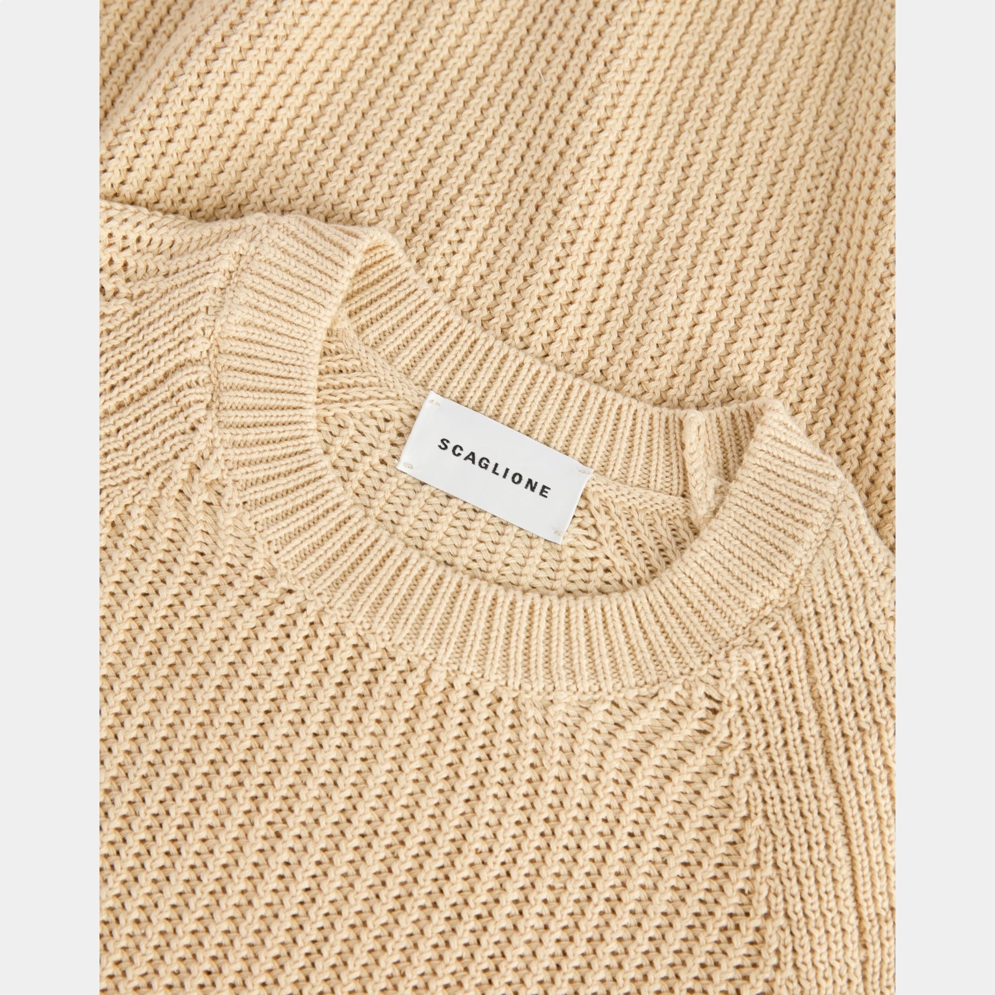 SCAGLIONE Scaglione Maglia a coste girocollo - Beige - Hubert Humangoods