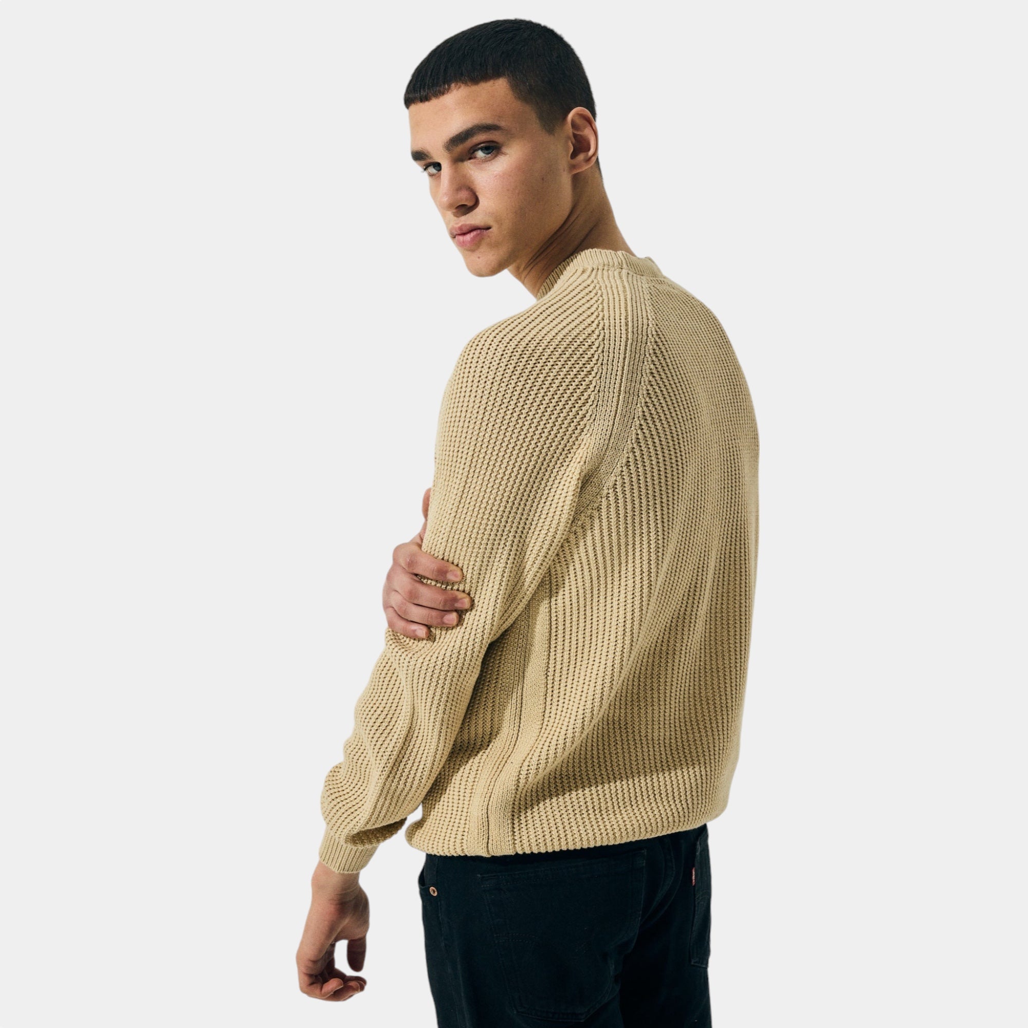 SCAGLIONE Scaglione Maglia a coste girocollo - Beige - Hubert Humangoods
