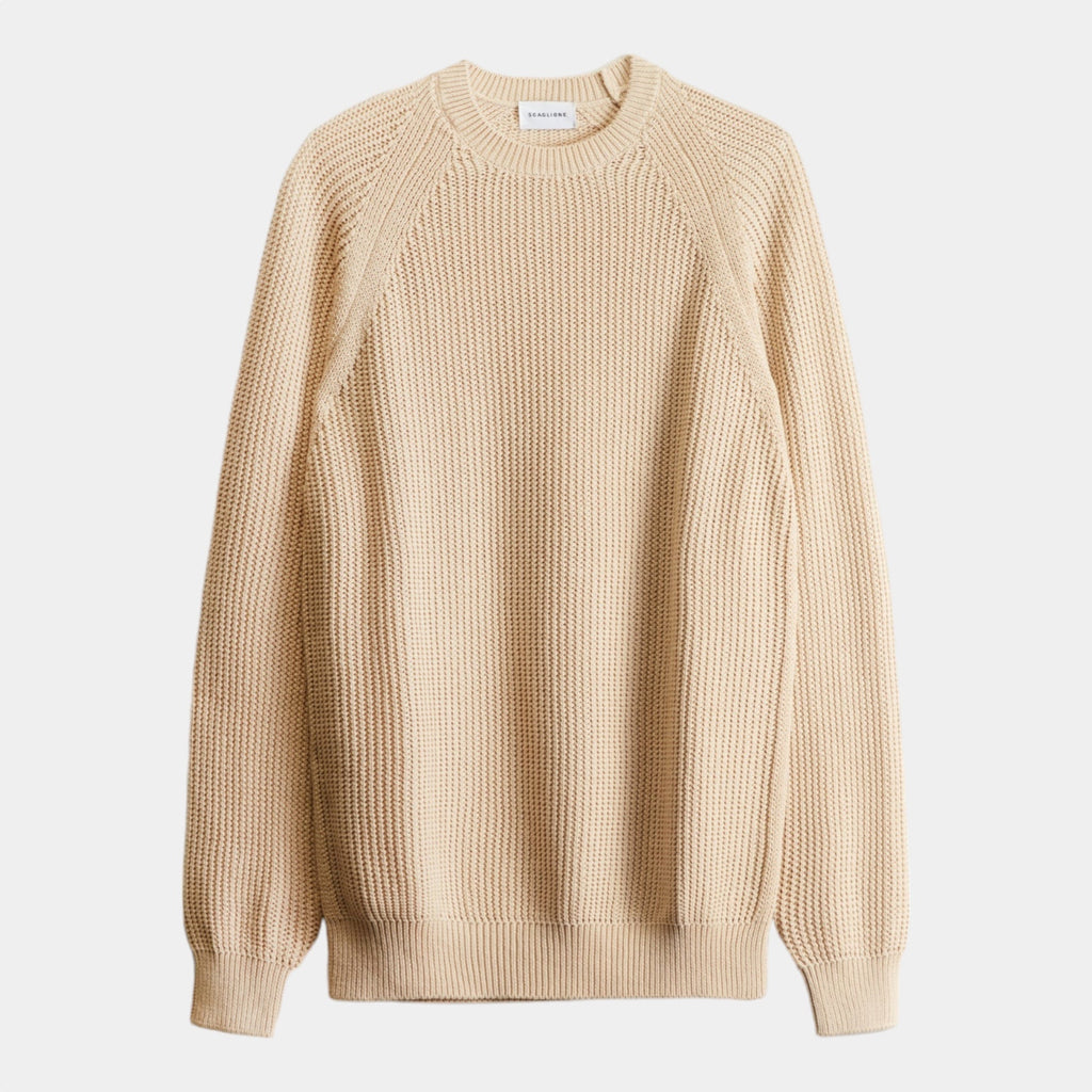 SCAGLIONE - Scaglione Maglia a coste girocollo - Beige/1 - Hubert Humangoods