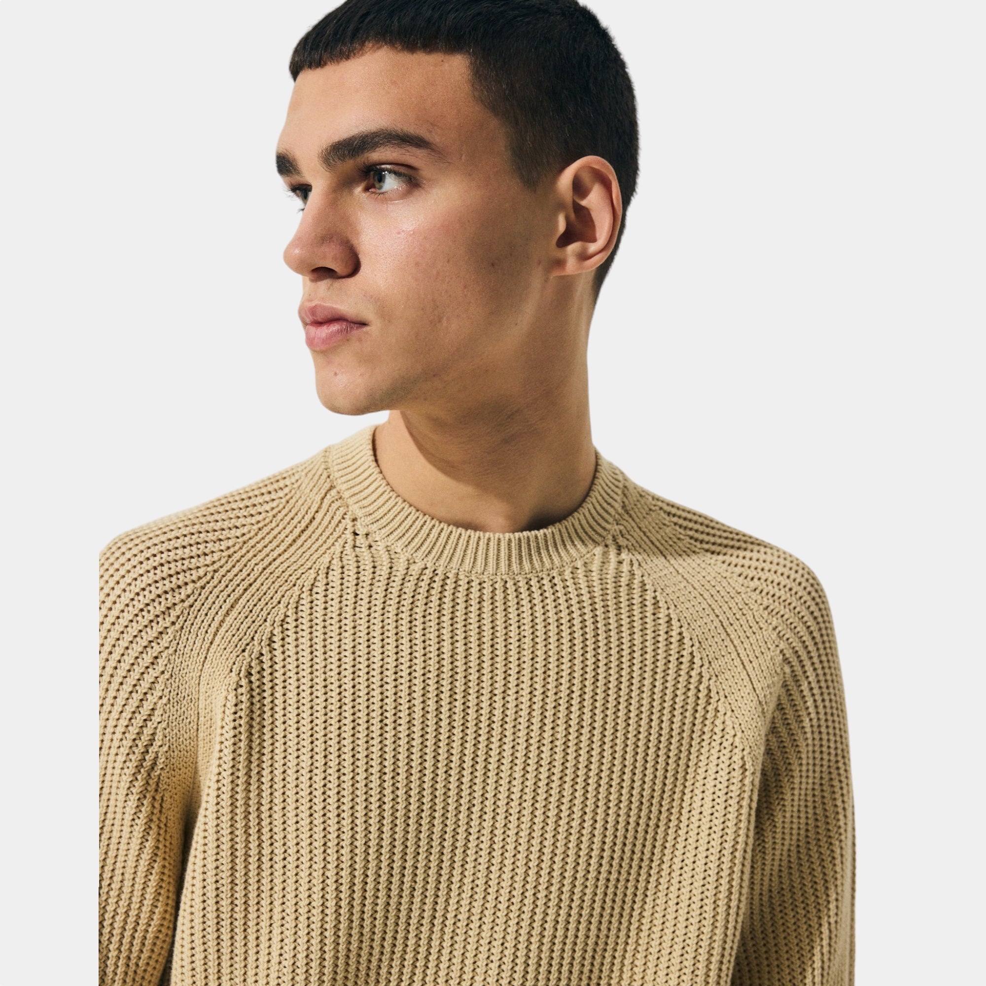 SCAGLIONE Scaglione Maglia a coste girocollo - Beige - Hubert Humangoods