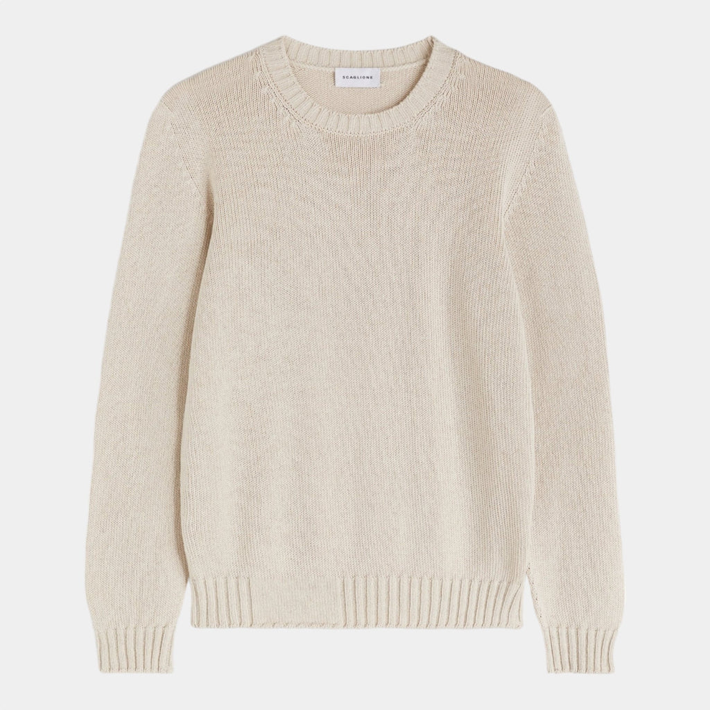 SCAGLIONE Scaglione Maglia in seta girocollo - Gesso - Hubert Humangoods