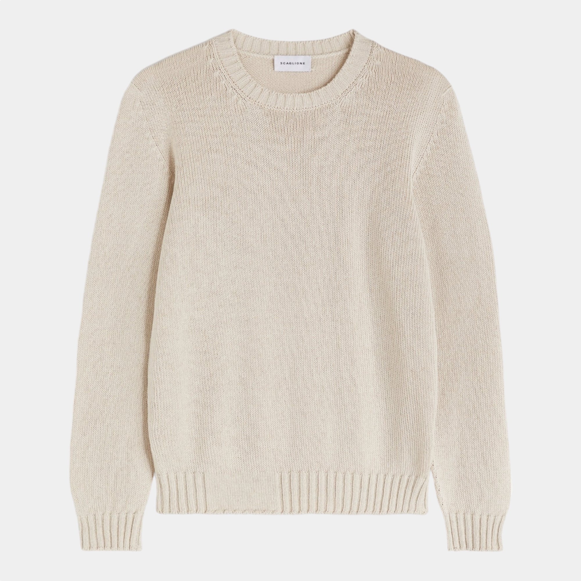 SCAGLIONE Scaglione Maglia in seta girocollo - Gesso - Hubert Humangoods