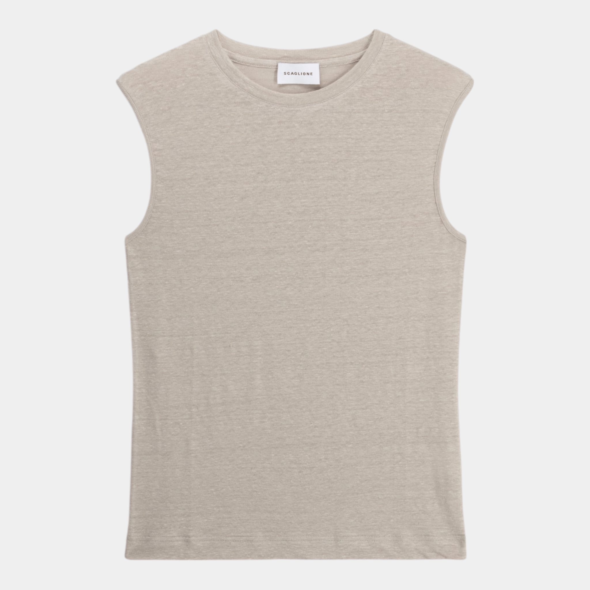 SCAGLIONE Scaglione Canottiera in lino - Gesso - Hubert Humangoods